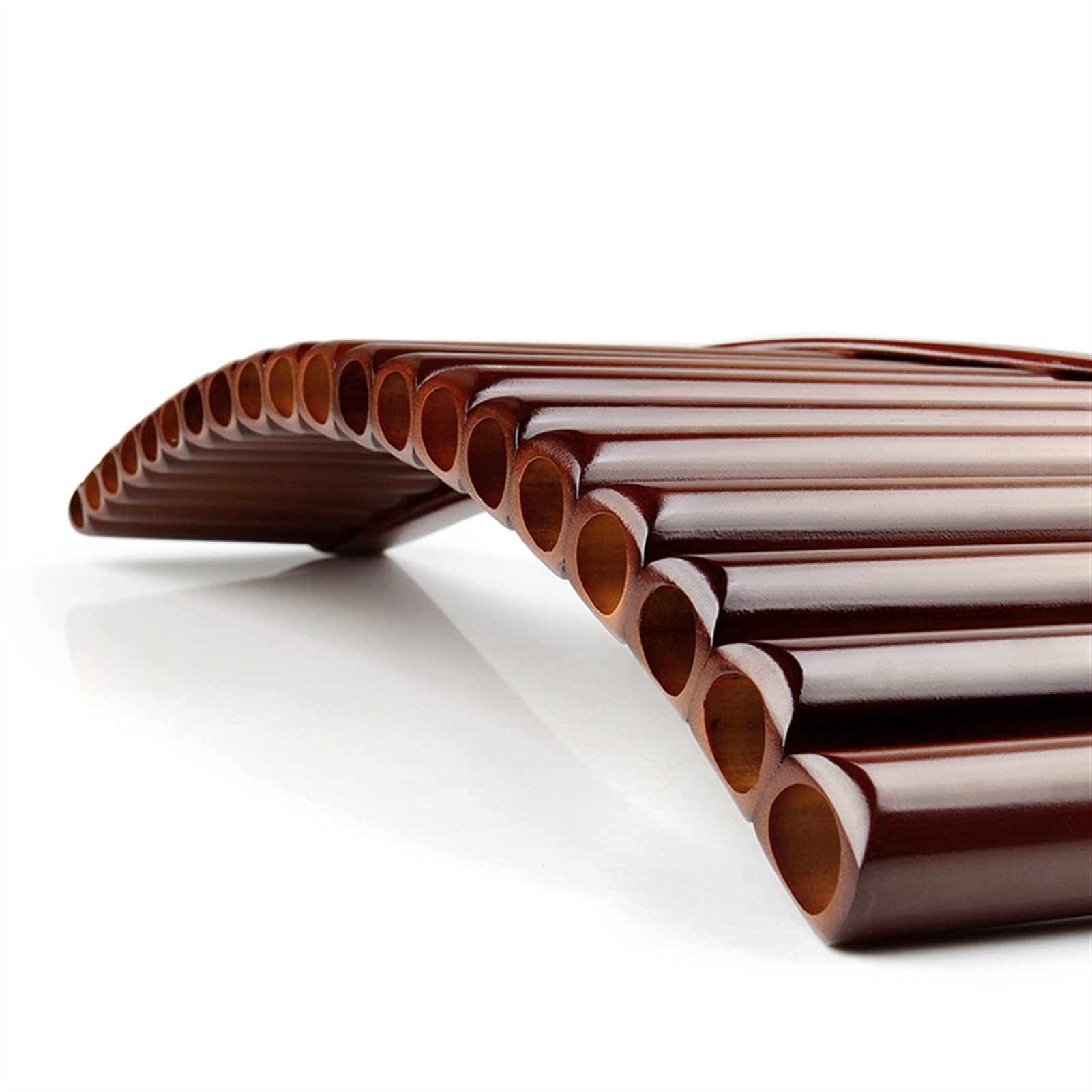 Handmade 20-Pipe Pan Flute - Professional Brown Panpipe Musical Instrument for Performances, Meditation & Relaxation | ZUOMU E Key Pan Flute