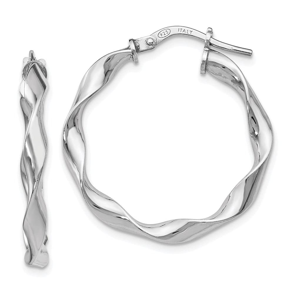 925 Sterling Silver Twisted Hoop Earrings for Women | Hypoallergenic Fine Jewelry | Everyday Wear & Special Occasions | Diamond2Deal