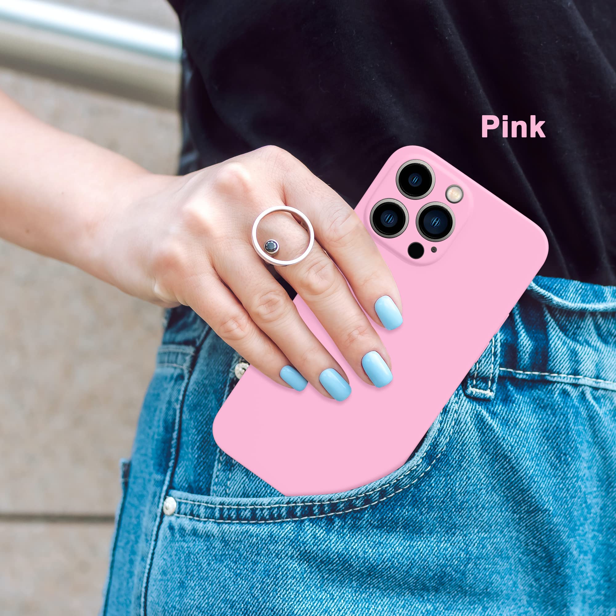 Premium Liquid Silicone Case for iPhone 13 Pro Max (6.7 Inch) - Shockproof Full Body Protection with Soft Microfiber Lining - Stylish Pink Phone Cover | Perfect for Everyday Use, Travel & Outdoor Activities