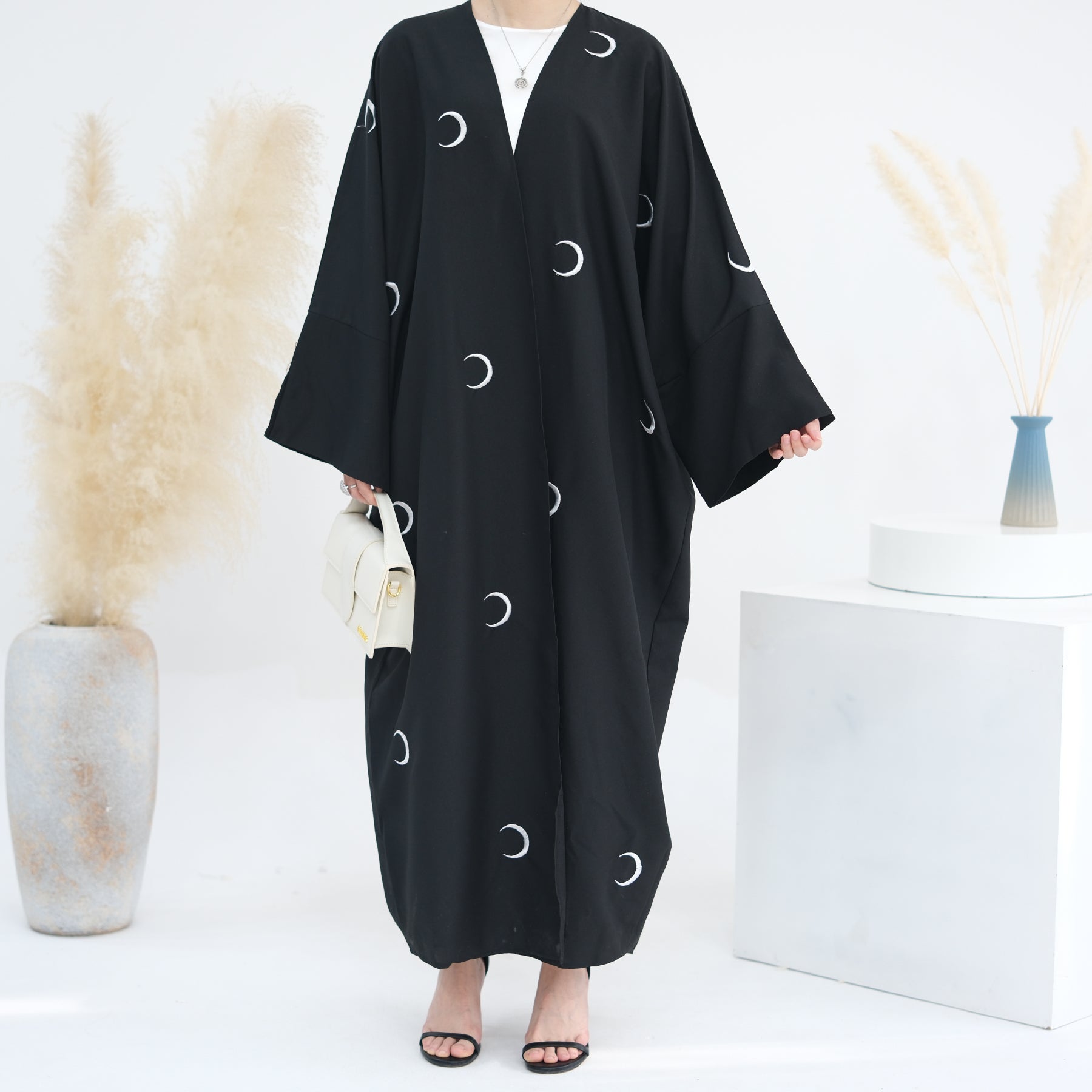 Luna Cotton Blend Lightweight Duster Coat for Women - Black | Elegant Long Cardigan for Office, Lounge & Everyday Wear
