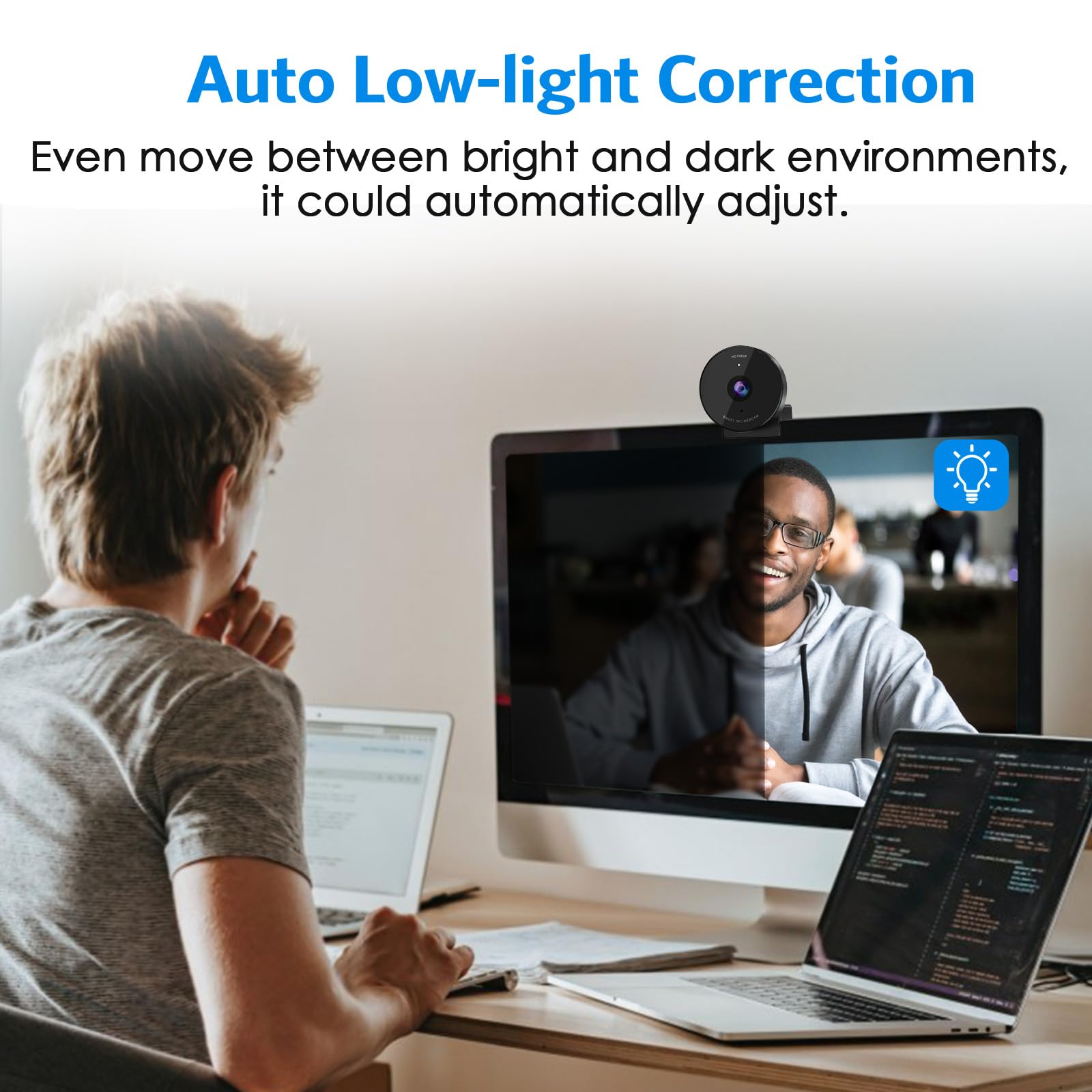 EMEET C950 Ultra 1080P Webcam with Microphone - USB Computer Camera with Noise Canceling Mic, Auto Light Correction, Fixed Focus & 70° Wide Angle - Perfect for Zoom Meetings, Online Classes, YouTube Streaming & Video Conferencing
