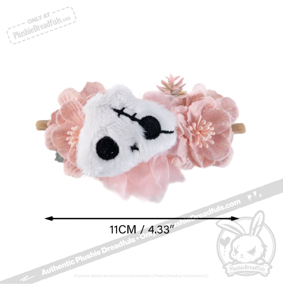 Cute Plush Skeleton Bunny with Flower Crown - Soft Stuffed Animal Toy for Kids, Girls & Boys - Perfect for Halloween Decor, Birthday Gifts & Room Decoration