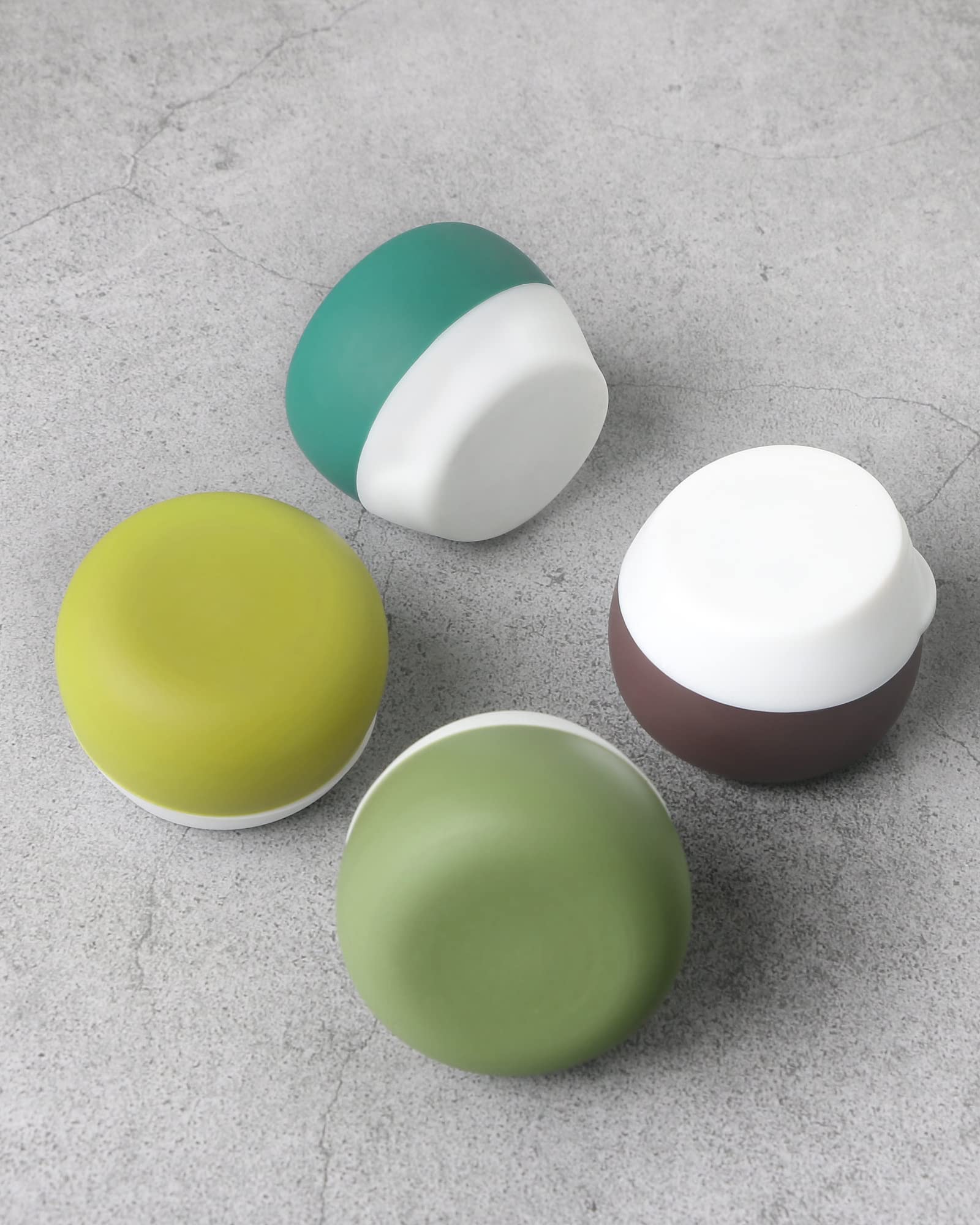 Gemice Silicone Travel Containers for Toiletries - 4-Piece TSA Approved Leak-Proof Cream Jars for Cosmetic, Makeup, Face & Body Creams - Perfect for Air Travel, Gym Bags & On-The-Go Skincare