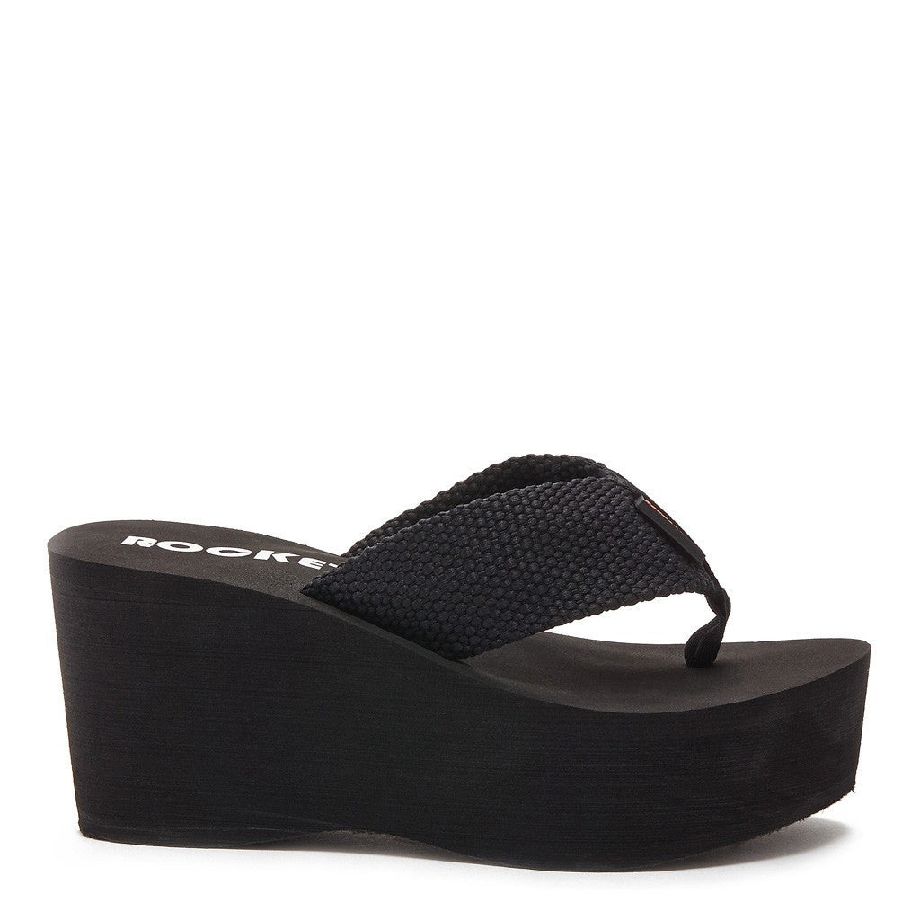 Crush Black Webbing Flip Flops - Comfortable Summer Sandals for Beach, Pool & Casual Wear