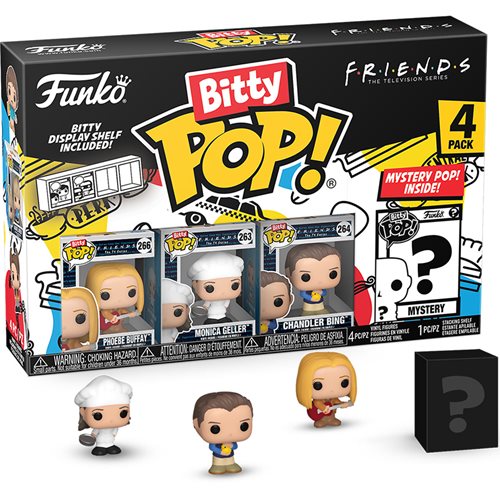 Bitty Pop! Friends (4 Pack) Random Assortment - Cute Mini Collectible Figures for Kids, Party Favors, and Gift Bags | Perfect for Birthday Parties, Classroom Rewards & Toy Collections