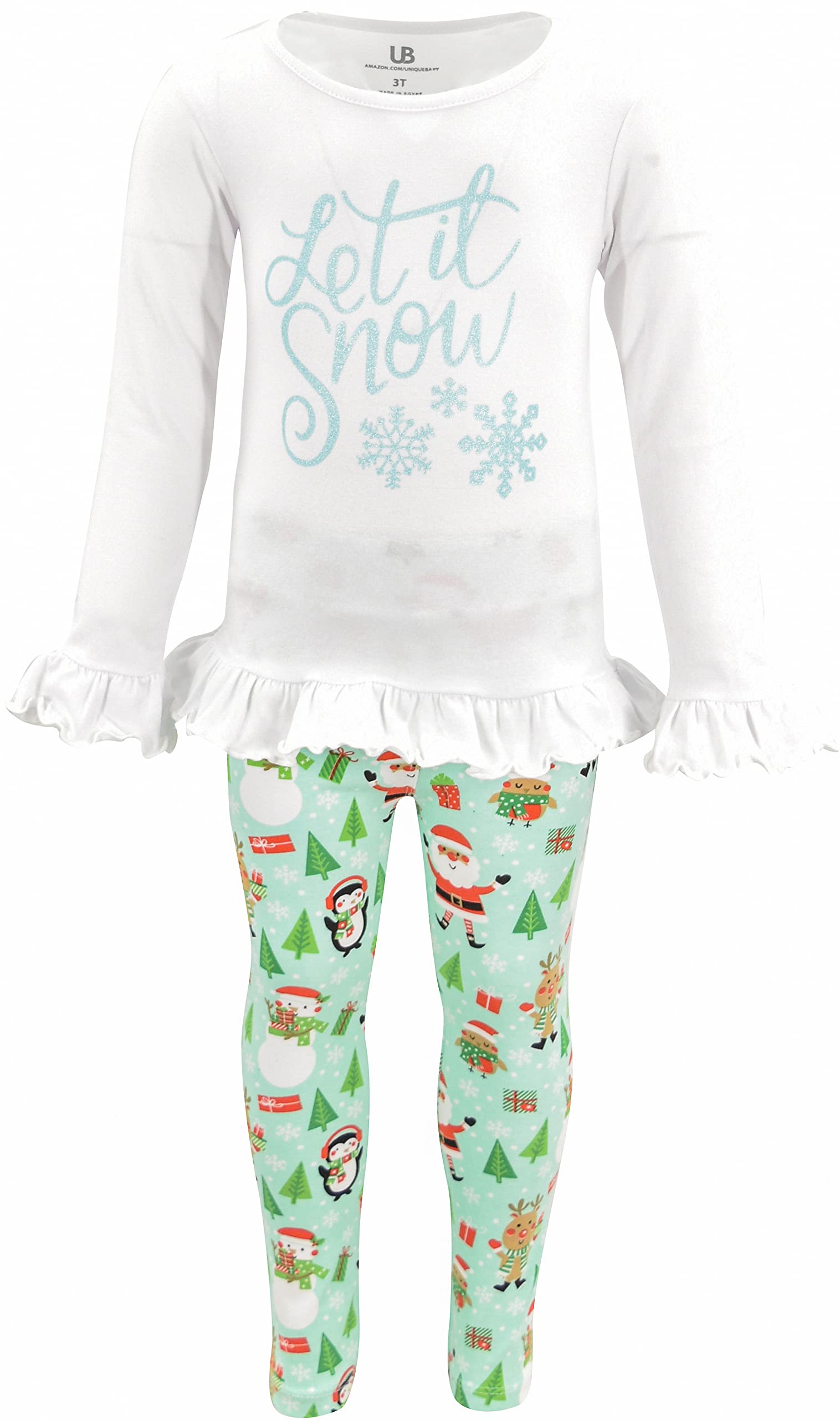 Girls 2-Piece Leggings Outfit with Ruffle Waist - Toddler Clothes Set for Playtime