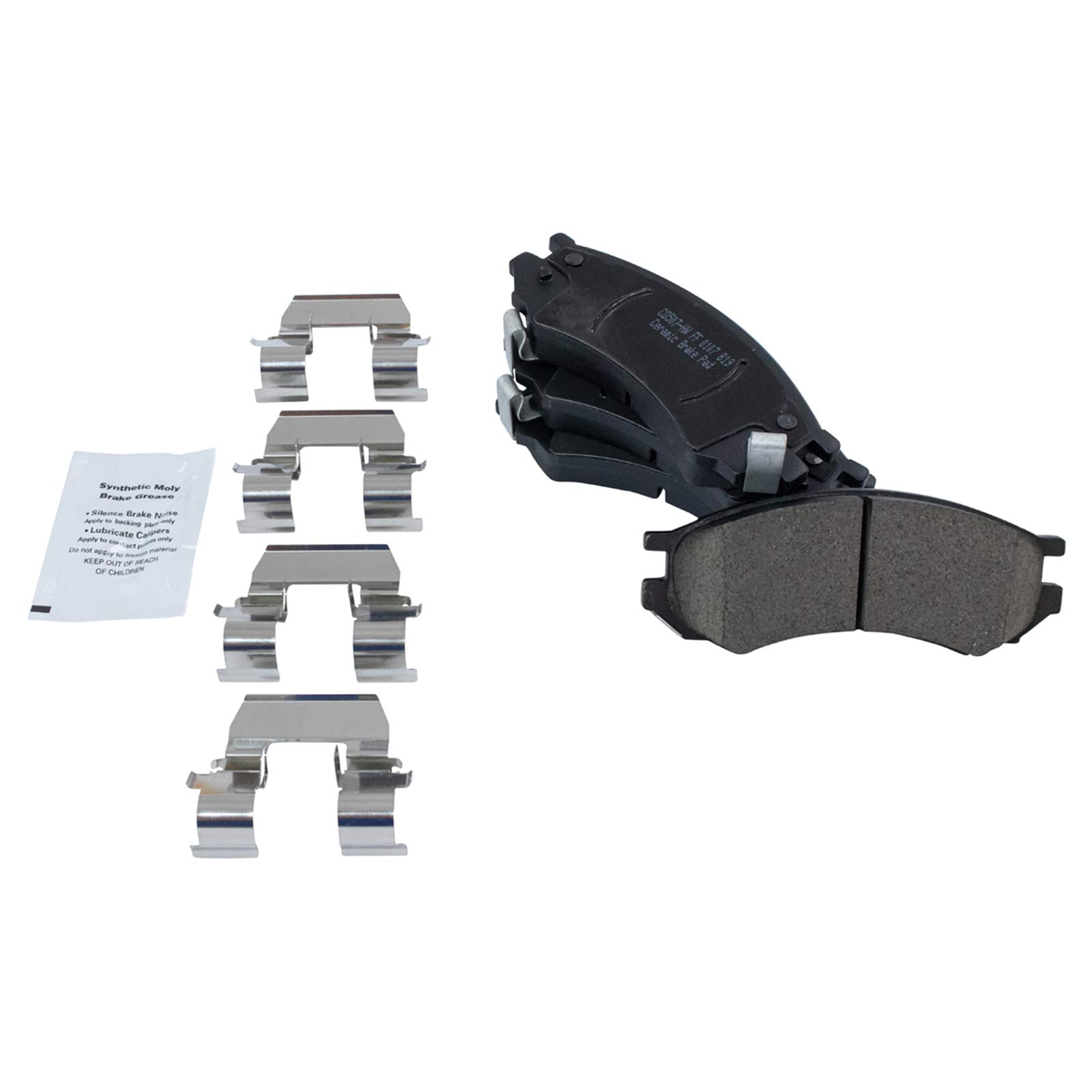 TRQ Front Wheel Bearing Kit with Ceramic Brake Pads & Performance Rotors - Complete Replacement Set with Lubricants for Smooth Driving & Enhanced Braking Performance | Perfect for Daily Commutes, Highway Driving & Performance Upgrades