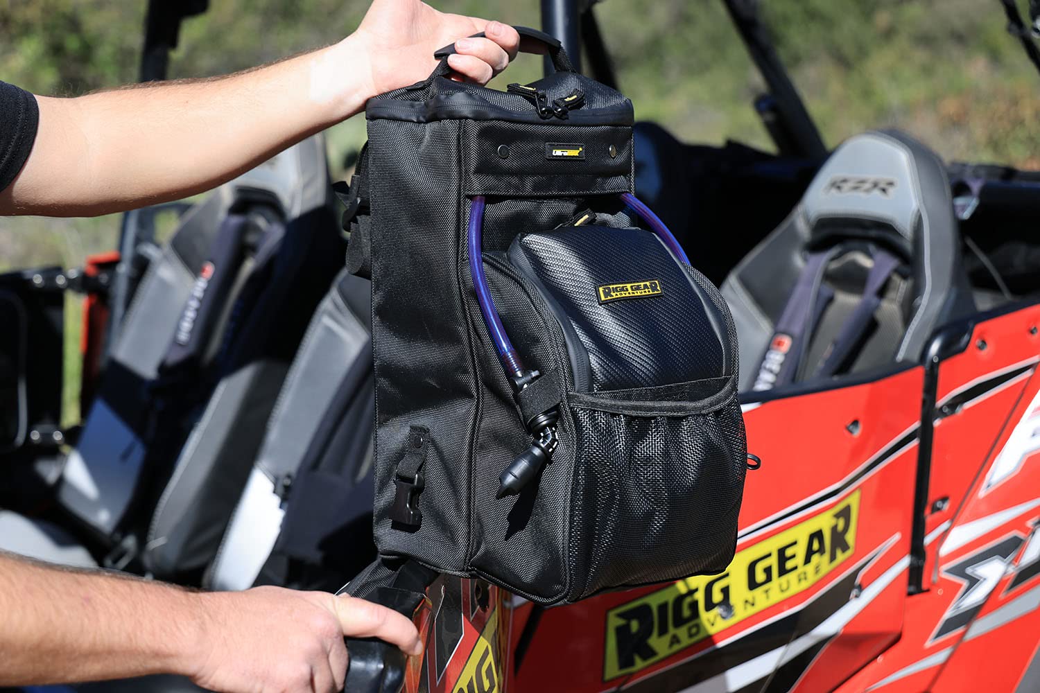 Nelson-Rigg USA Universal UTV Center Storage Bag with Dual Bladder Hydration - Waterproof ATV Accessories for Off-Road Adventures, Hunting & Camping Gear