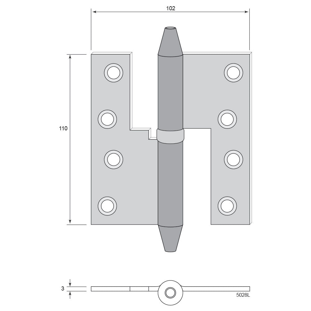 Stainless Steel Hinges with Tapered Knob for Exterior Doors & Gates - Durable & Weather-Resistant for Home & Commercial Use