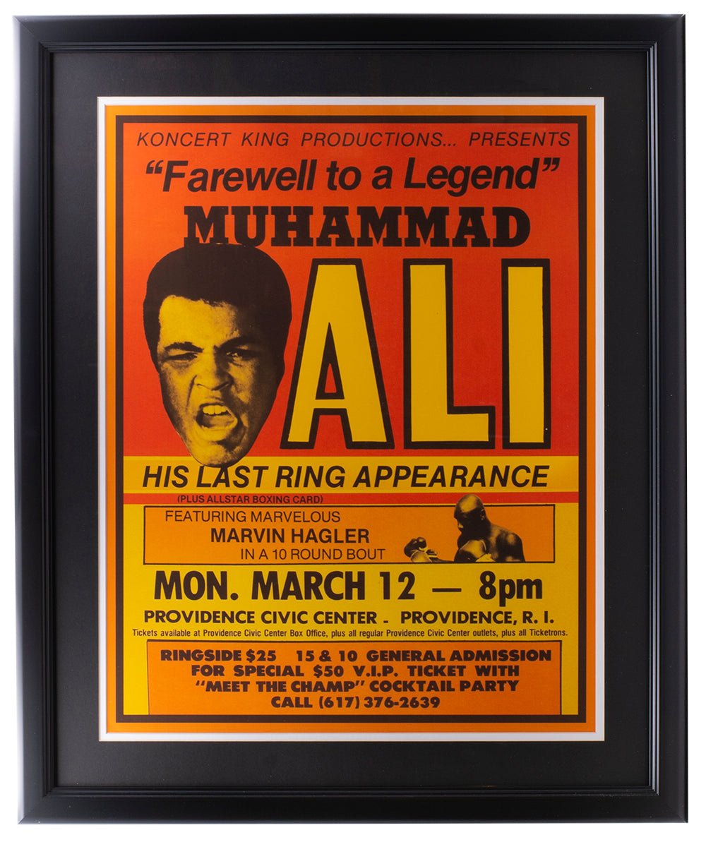 1979 Muhammad Ali Farewell To A Legend Framed Boxing Fight Poster - Vintage Sports Memorabilia, Collector's Item for Boxing Fans, Home Gym & Man Cave Decor