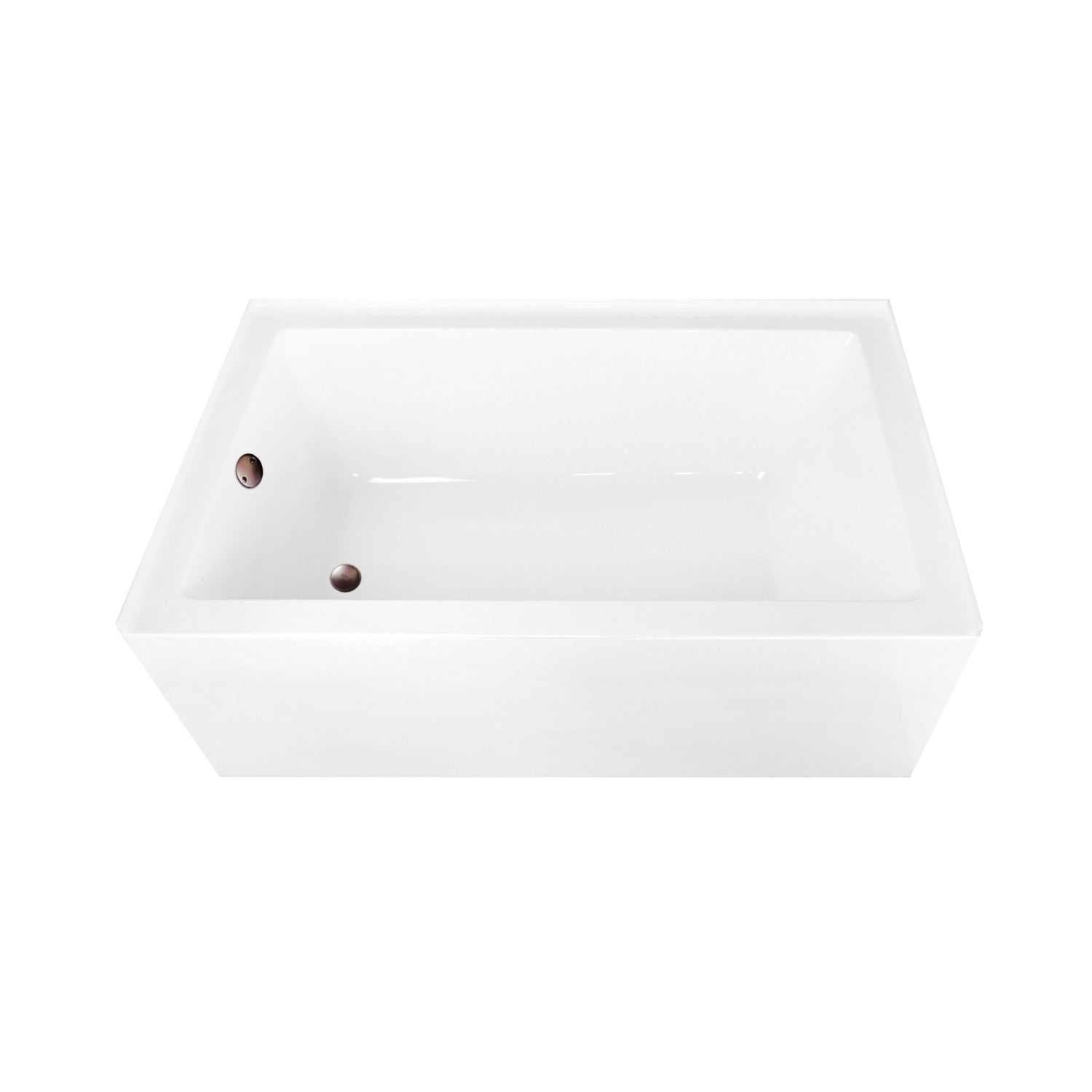 Aqua Eden 60 Inch Acrylic Rectangular 3-Wall Alcove Bathtub Combo with Waste & Overflow Drain - Glossy White/Oil Rubbed Bronze (Left Hand Drain) | Perfect for Modern Bathroom Renovations & Spa-Like Retreats