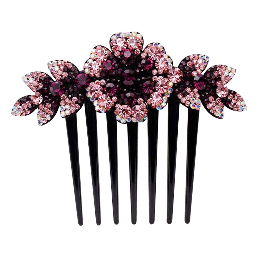 Elegant Rhinestone Hair Comb for Women - Crystal Decor Side Hair Clip with Mesh Design, Perfect for Weddings, Proms, and Formal Events