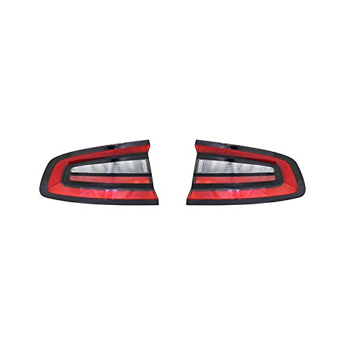 RAREELECTRICAL Replacement Tail Lights Compatible with Dodge Charger 2015-2017 - Direct Fit for Models 68213144AC & CH2800208 - LED Brake Lights for Enhanced Night Visibility - Perfect for Night Driving, Car Upgrades & Automotive Customization