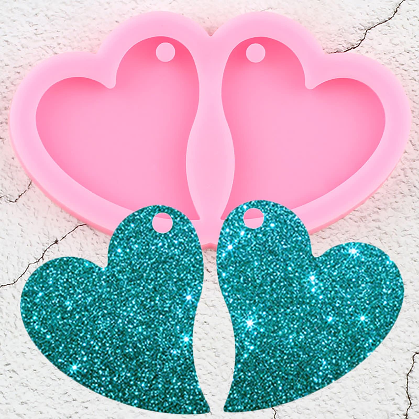 2 Pack Heart Shape Silicone Earring Molds for DIY Epoxy Jewelry Making - Resin Molds for Handmade Earrings, Fashion Accessories, and Craft Projects - Perfect for Gifts, Parties, and Creative DIY Enthusiasts