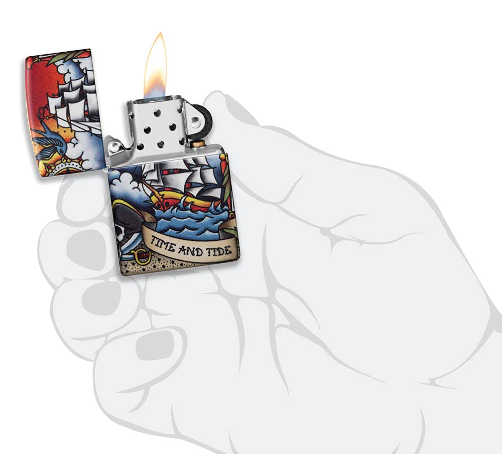 Premium Zippo Nautical Windproof Lighters - Classic Sailboat & Anchor Designs - Perfect for Outdoor Adventures, Camping & Gifts