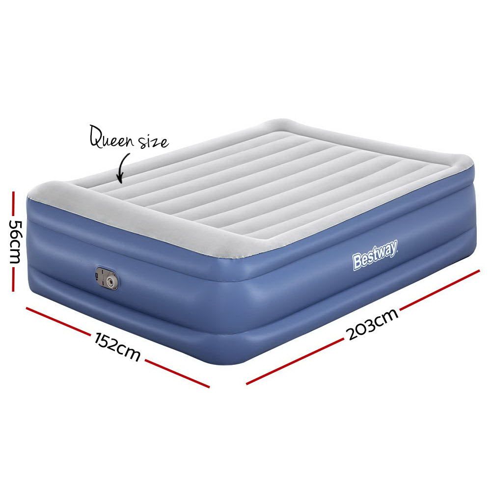 Bestway Air Bed Inflatable Mattress Queen Size - Portable & Comfortable for Camping, Guest Bed & Home Use