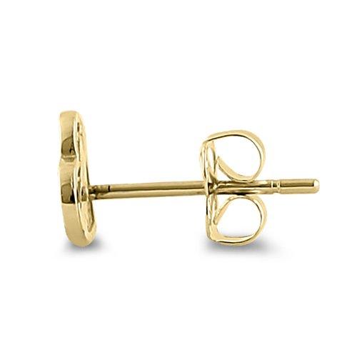 14K Solid Yellow Gold Heart Earrings with Love Inscription - Romantic Gift for Anniversary, Valentine's Day & Special Occasions