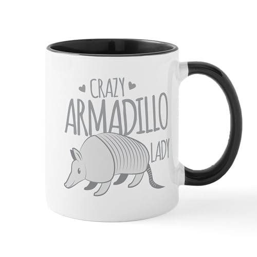 White/Black Inside - Crazy Armadillo Lady Mugs