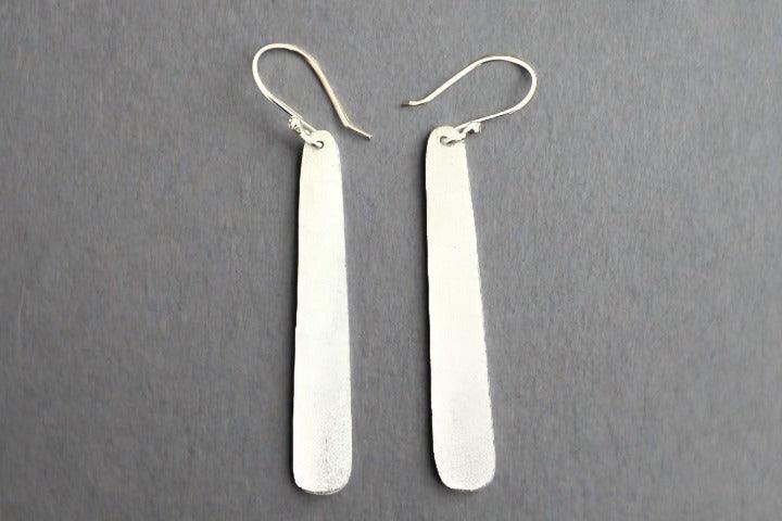 Stylish Narrow Convex Matte Drop Earrings in Sterling Silver - Perfect for Everyday Wear & Special Occasions