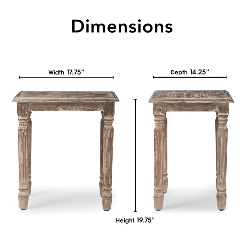 Finch Rothko Modern Beige Side Table - Minimalist End Table for Living Room, Bedroom, or Office - Perfect for Coffee, Books, and Decor