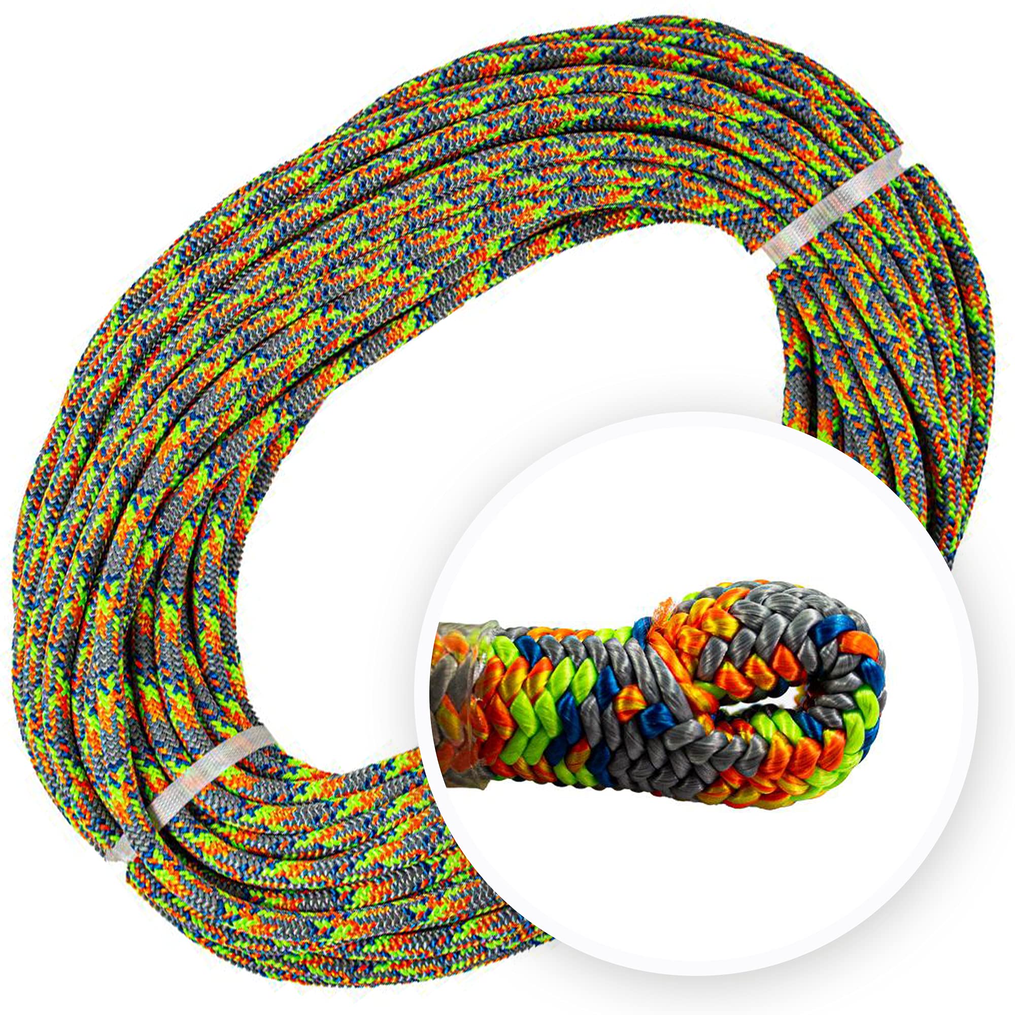 Teufelberger Tachyon 10.5mm Professional Climbing Rope - 24-Strand Durable Polyester Rope for Arborist & Tree Care | Ideal for Tree Climbing, Rigging & Rescue Operations