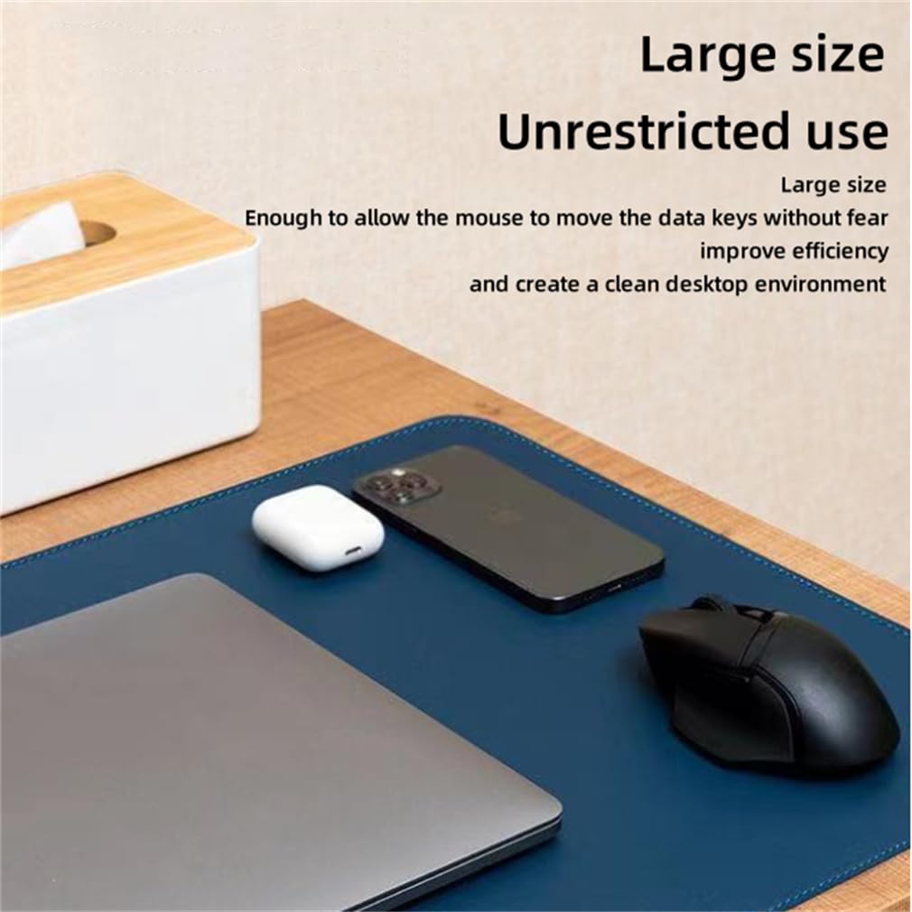 Premium Non-Slip PU Leather Desk Blotter - Waterproof Writing Pad & Keyboard Protector (31