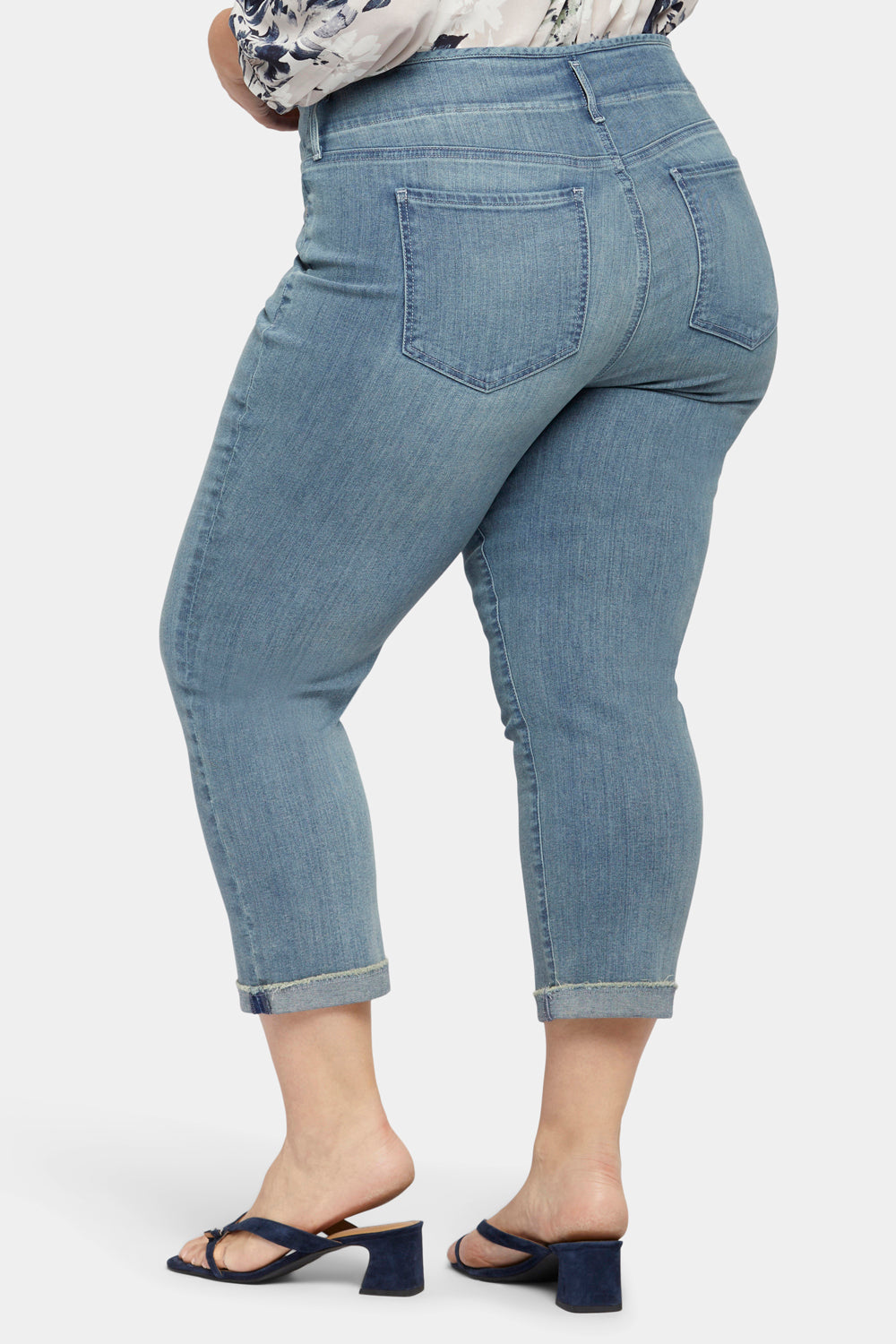 Chloe Capri Jeans for Women - Plus Size High Waisted Stretch Denim Pants - Thistle Falls Wash - Comfortable & Stylish for Casual Wear, Office & Date Night