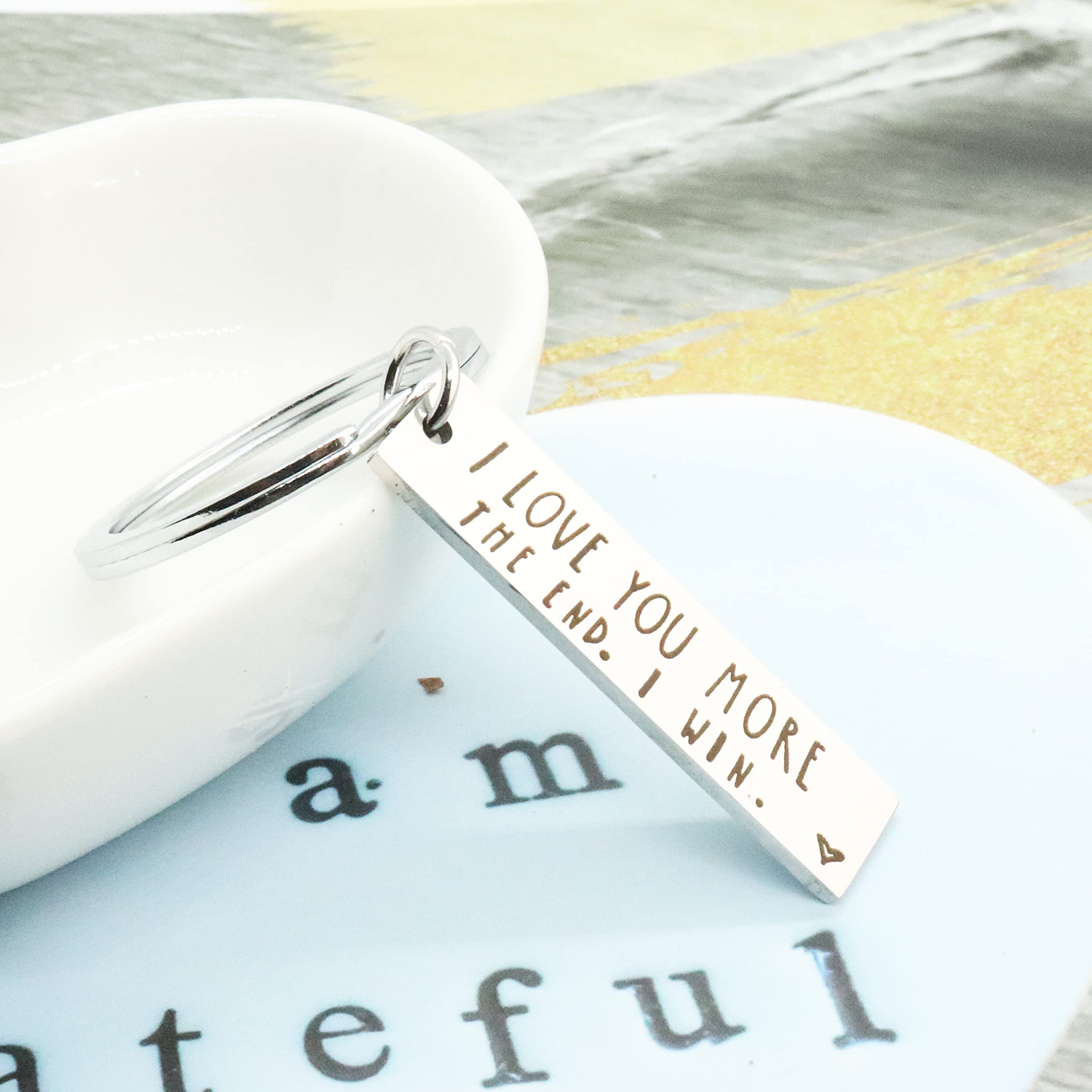Jstud Inspirational Keychain - 'I Love You More' Couples Gift for Birthday, Anniversary, Graduation | Romantic Keepsake for Her & Women | Perfect for Gifting & Daily Use