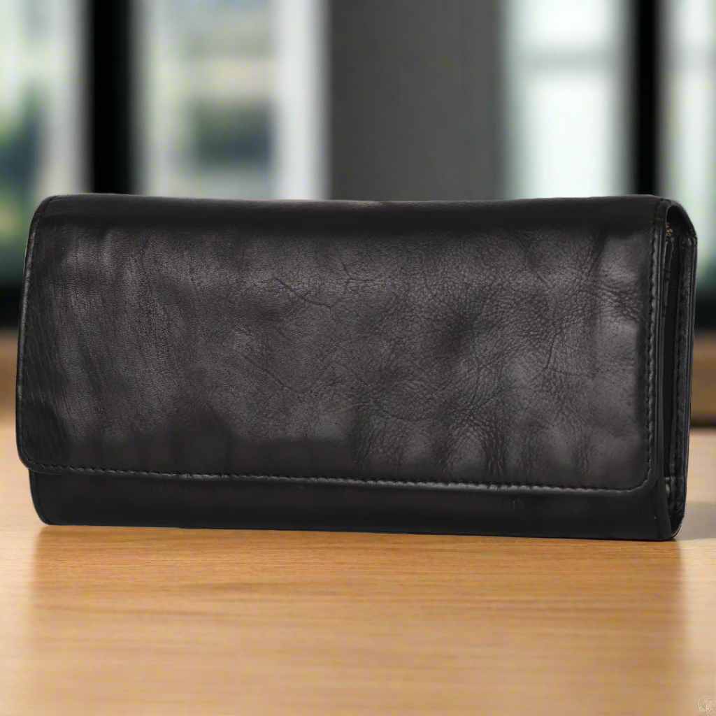 MET Women's Genuine Leather Clutch Wallet - Slim RFID Blocking Credit Card Holder for Everyday Use, Parties & Travel