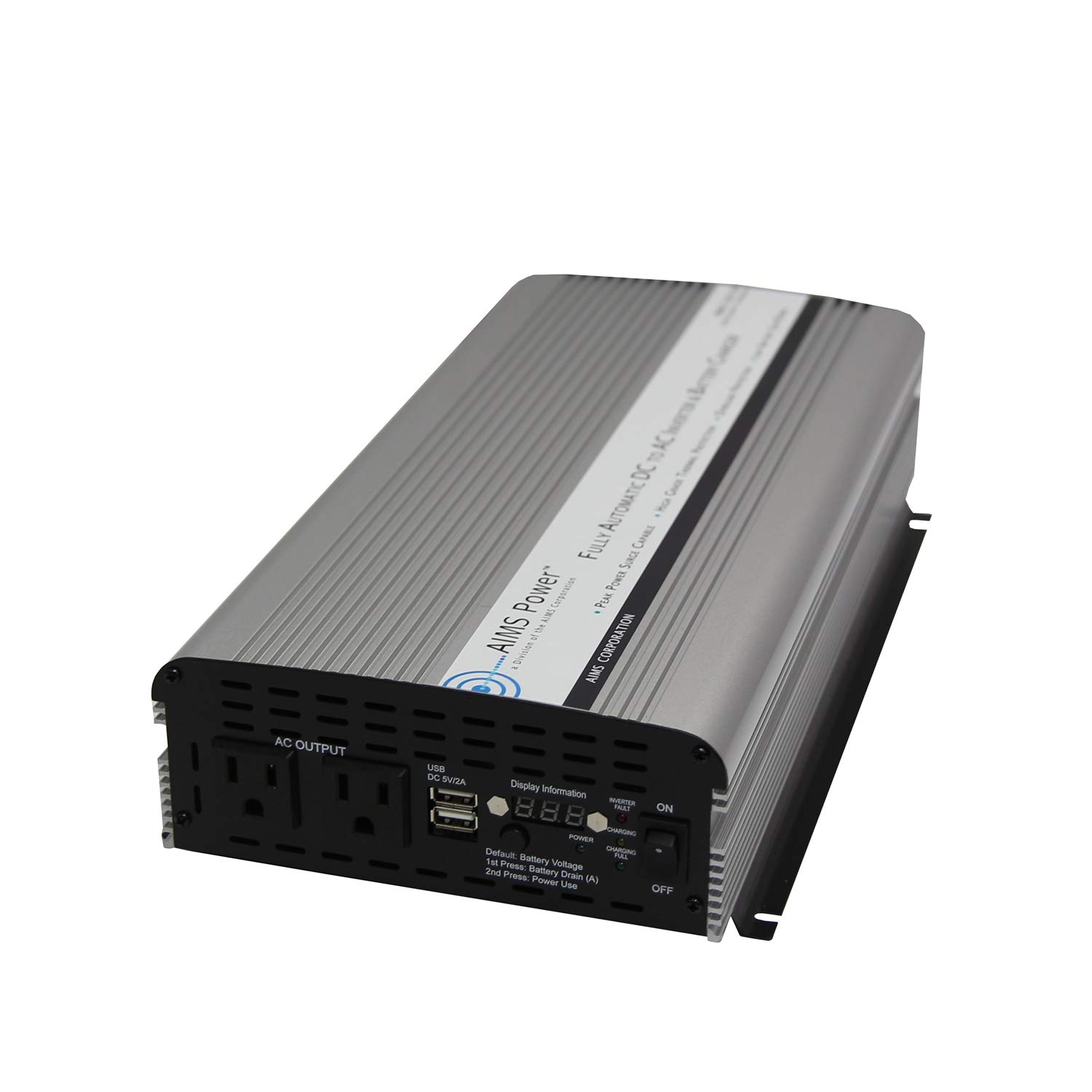 1500W Modified Sine Wave Power Inverter with Battery Charger & Transfer Switch - AIMS Power PWRIC1500W for RV, Camping, Emergency Backup & Off-Grid Power Supply