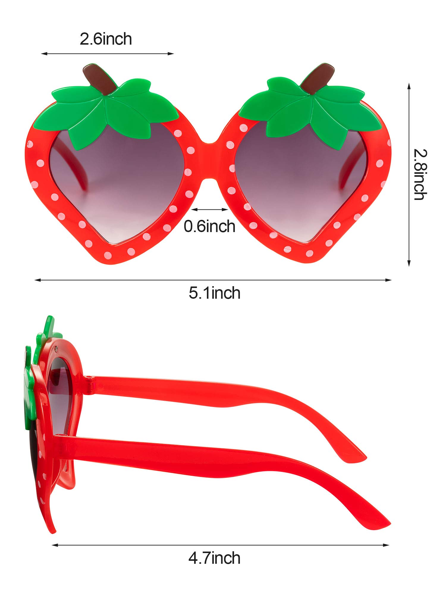 Frienda 5 Pairs Toddler Sunglasses for Girls - Cute Strawberry Shaped UV Protection Sunglasses, Fun & Stylish Eyewear for Baby Girls - Perfect for Beach, Pool, Outdoor Play & Birthday Party Favors
