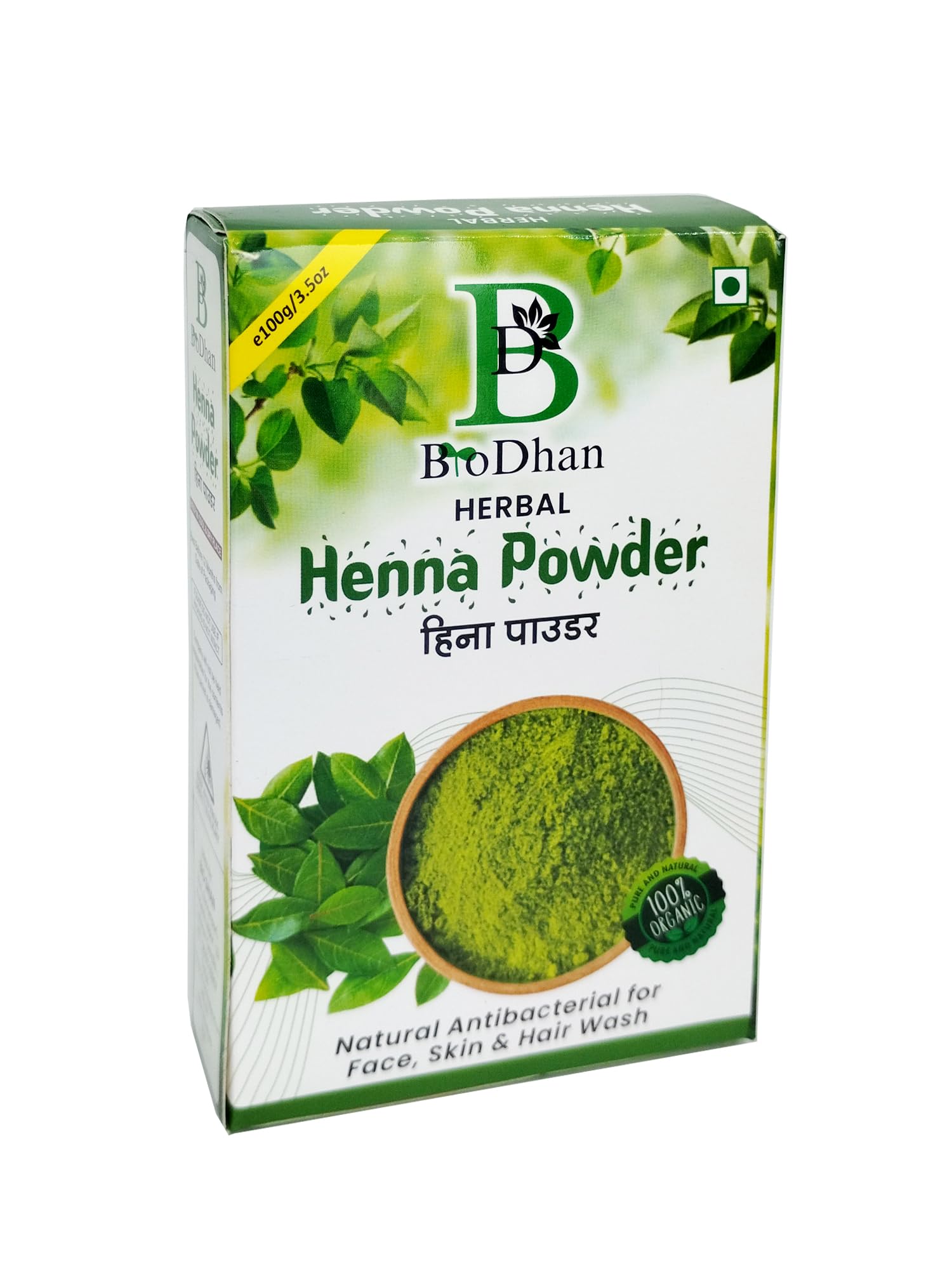 BioDhan Natural Henna Powder for Hair & Skin Treatment | Organic Herbal Dye & Conditioning | DIY Beauty & Hair Care at Home
