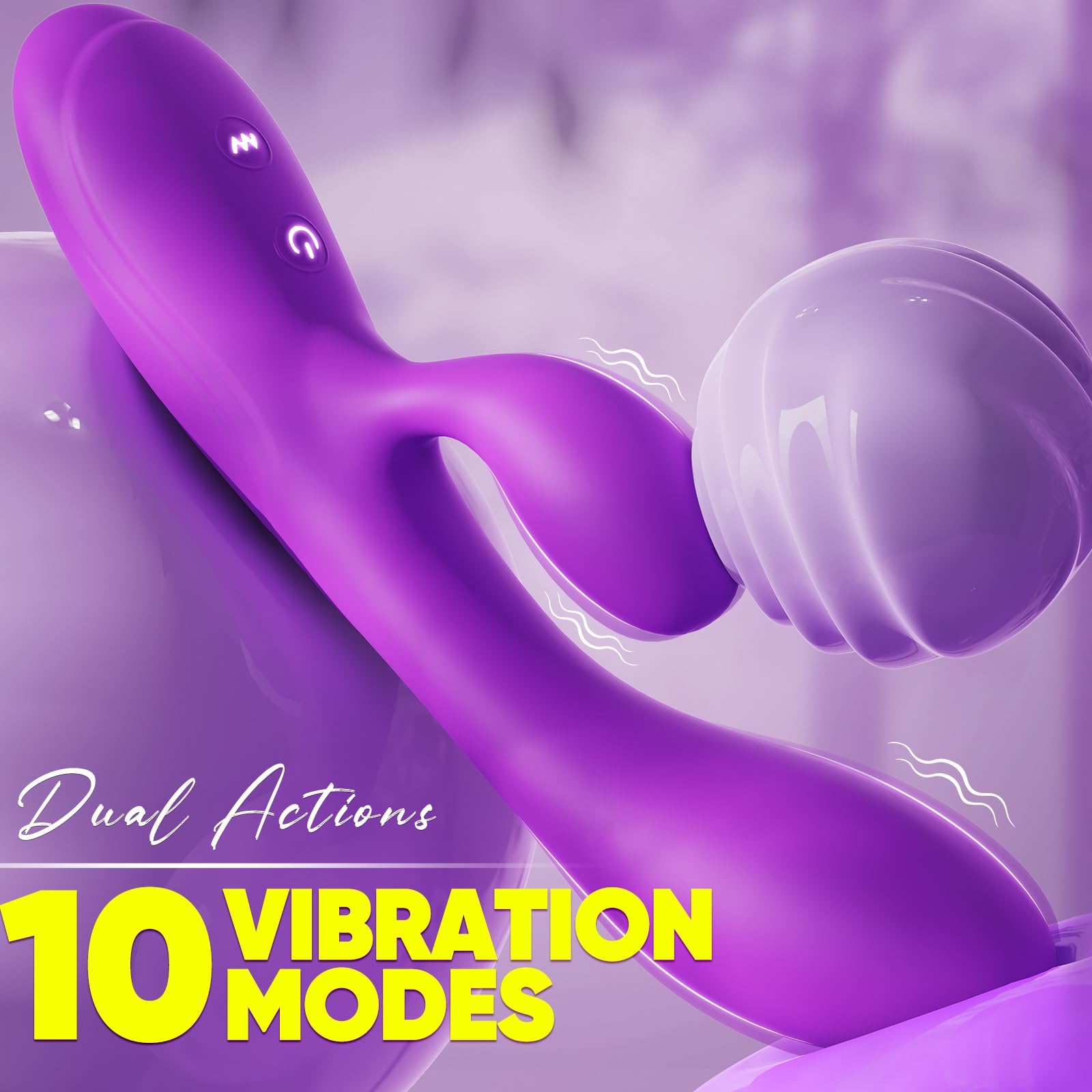 Premium Rabbit Vibrator for Women - Dual Motor G-Spot & Clitoral Stimulator with 10 Vibration Modes, Waterproof Silicone Adult Toy for Solo Play or Couples (Purple) - Perfect for Bedroom Fun, Anniversary Gifts & Spicing Up Relationships