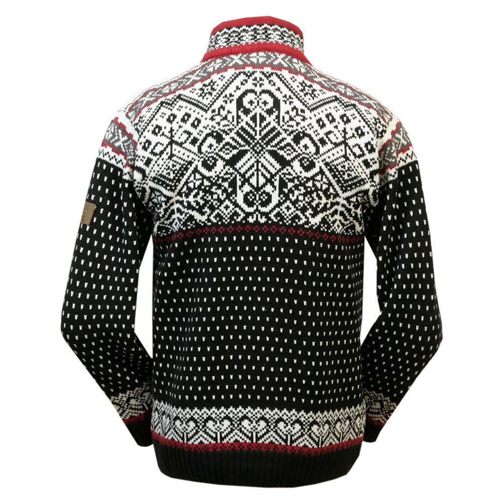 ICEWEAR Baldur Norwegian Cotton Sweater for Men - 100% Cotton Knit Quarter-Zip Pullover with Patterned Collar | Warm Winter Fashion for Outdoor Activities, Hiking & Casual Wear