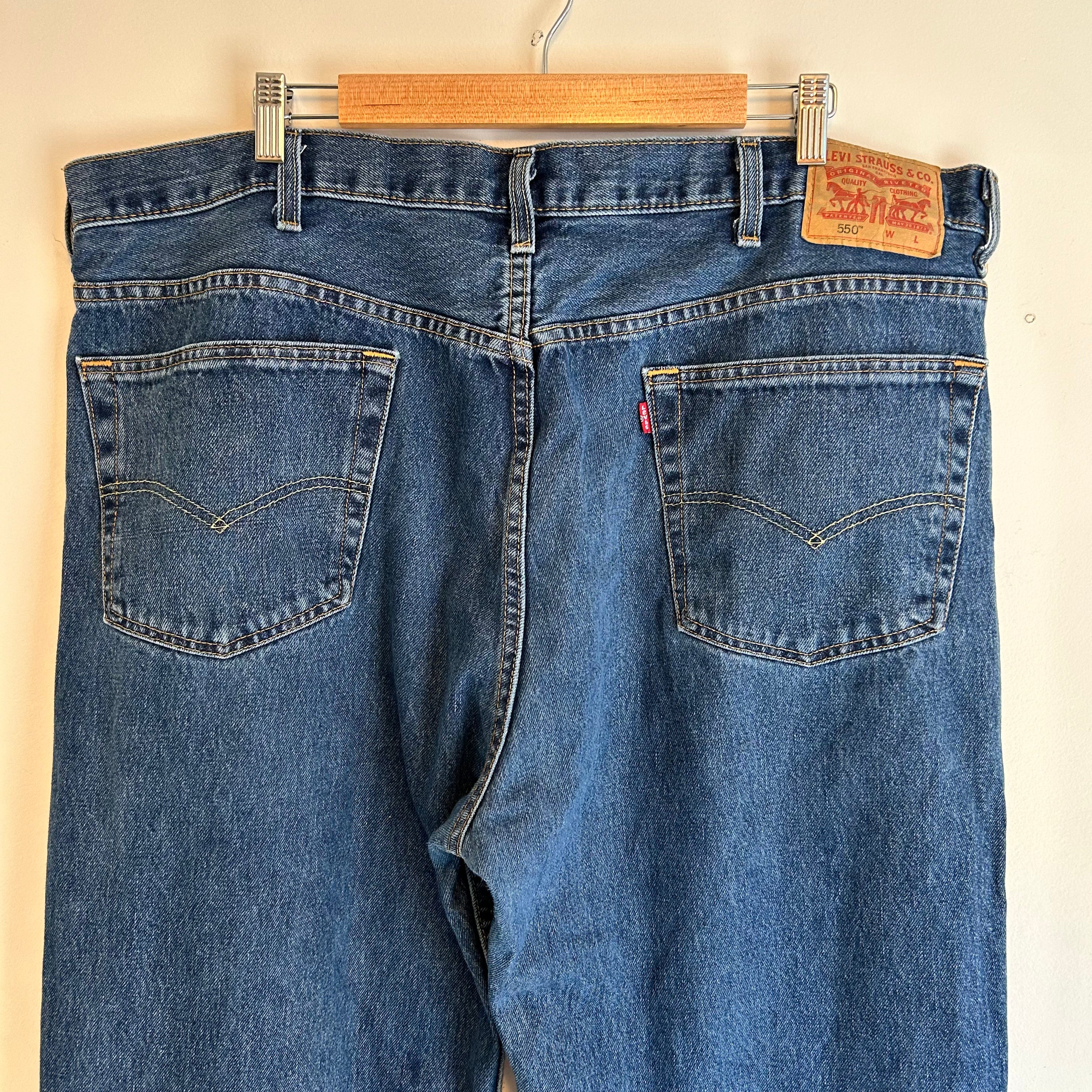 Levi's 550 Relaxed Fit Jeans for Men - Dark Wash Denim (Size 42) | Comfortable Casual Wear for Everyday & Work