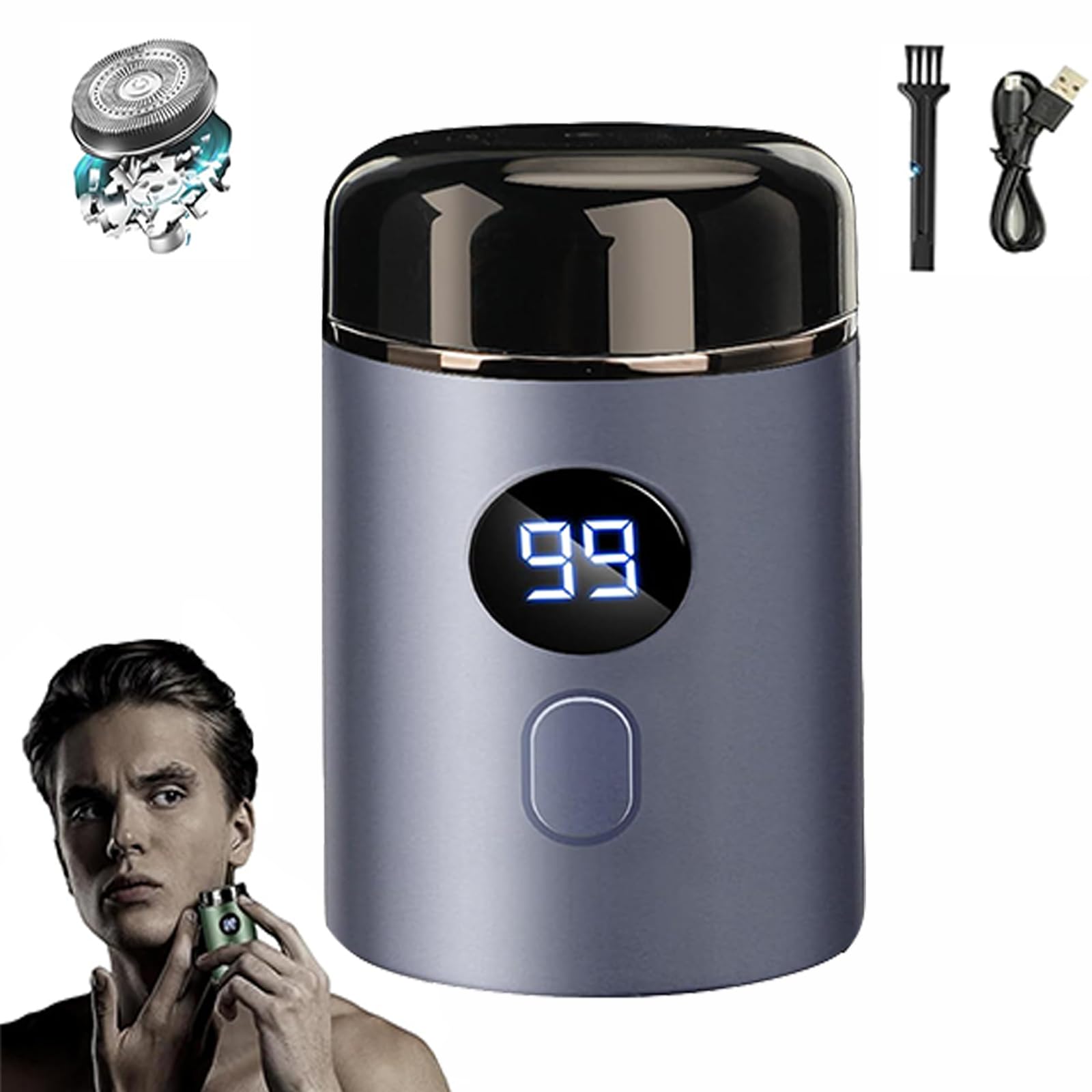 Vishopee Mini Portable Electric Shaver - Waterproof Wet/Dry Travel Razor for Men & Women - Compact USB Rechargeable Pocket Shaver for Face, Legs & Body - Perfect for Travel, Gym & On-the-Go Grooming
