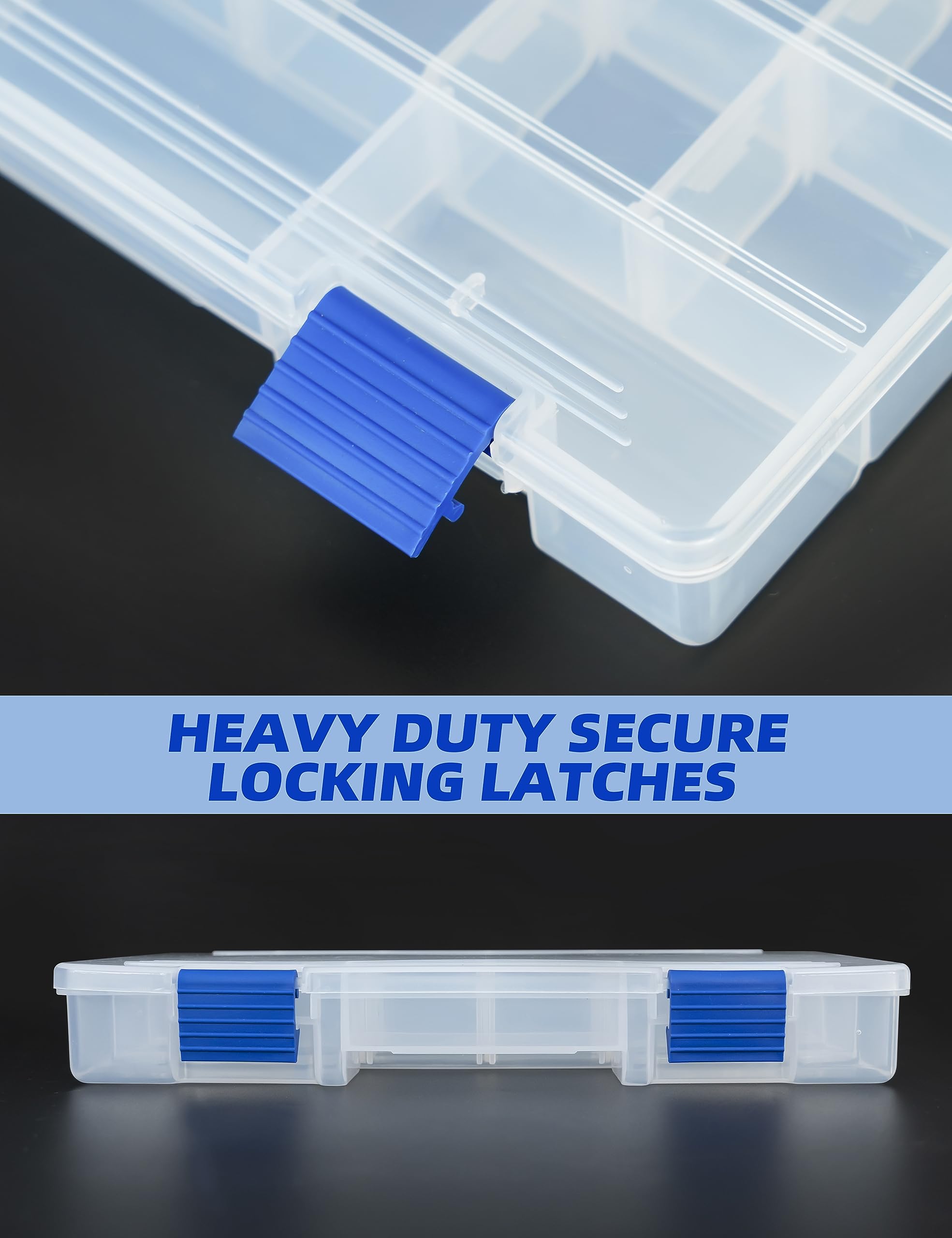 BLUEWING Premium Fishing Tackle Storage Box - Durable Adjustable Dividers Bait & Hook Organizer (8.66x4.33x0.98 Inches, White) - Perfect for Boat, Kayak & Shore Fishing Gear Organization