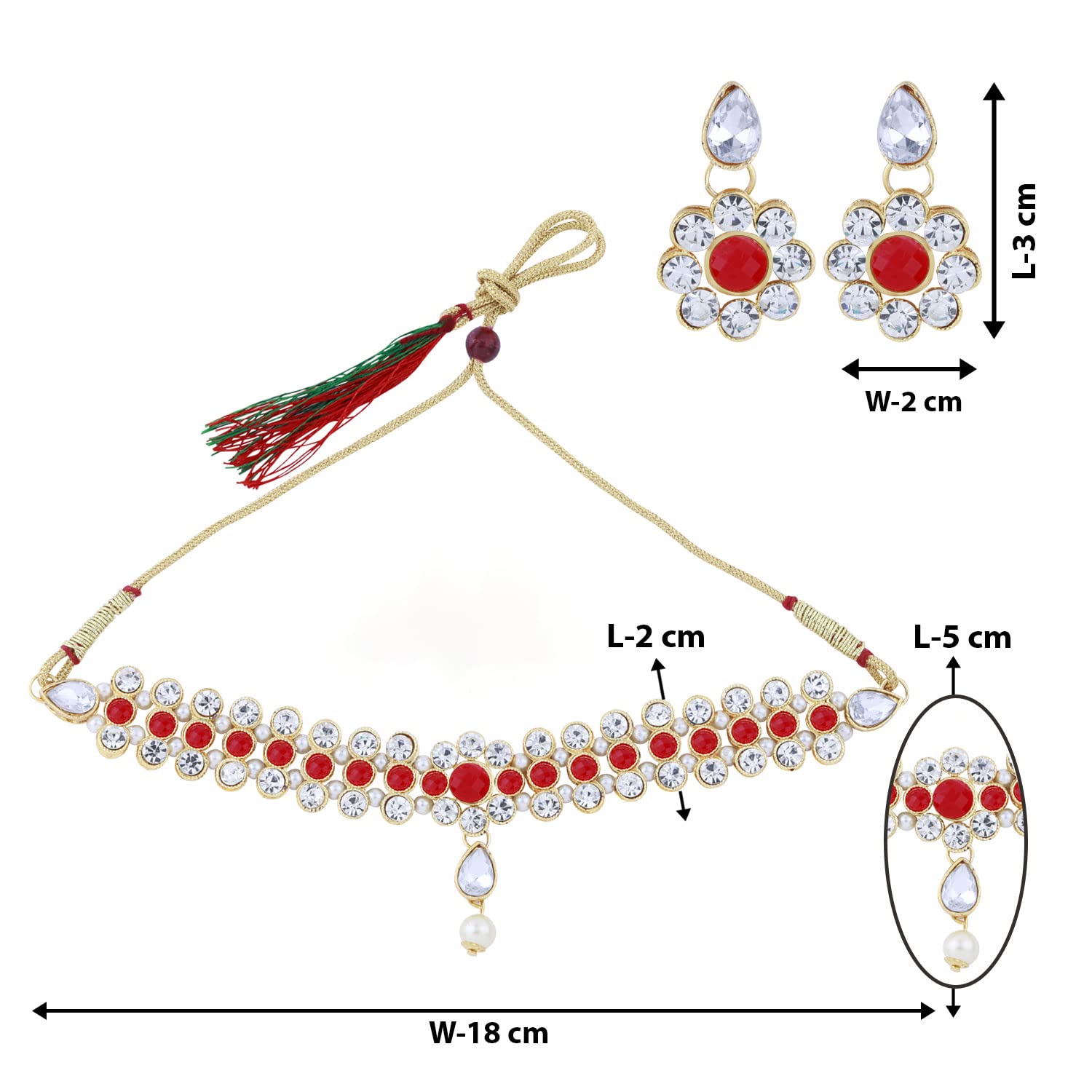 NM Creation Ethnic Stylish Choker Necklace Set for Women & Girls - Perfect for Parties, Weddings & Boho Fashion Accessories