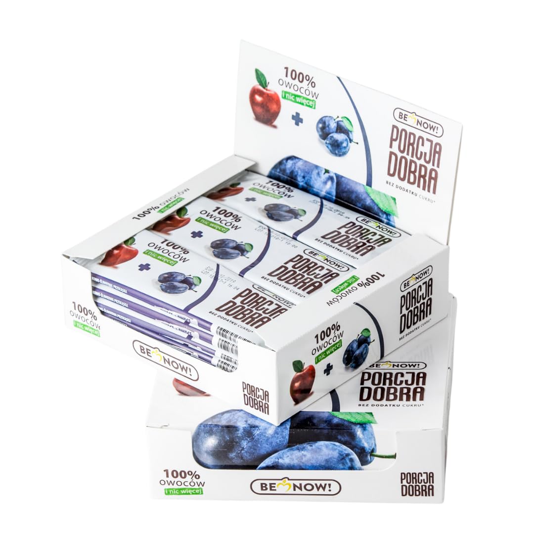 Be Now! Healthy Fruit Bars - Apple & Plum (24 Pack) | 100% Natural Fruit Snacks for Kids & Adults | Sugar Free, Vegan, Non-GMO, Gluten-Free | Perfect for Lunchboxes, Hiking & On-the-Go Snacking