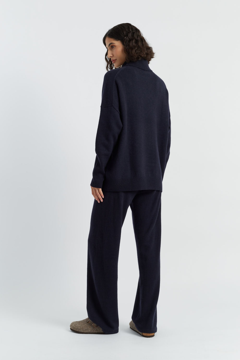 Luxury Navy Pure Cashmere Roll Neck Sweater for Men & Women - Soft Warm Winter Pullover - Perfect for Office, Travel & Casual Outfits
