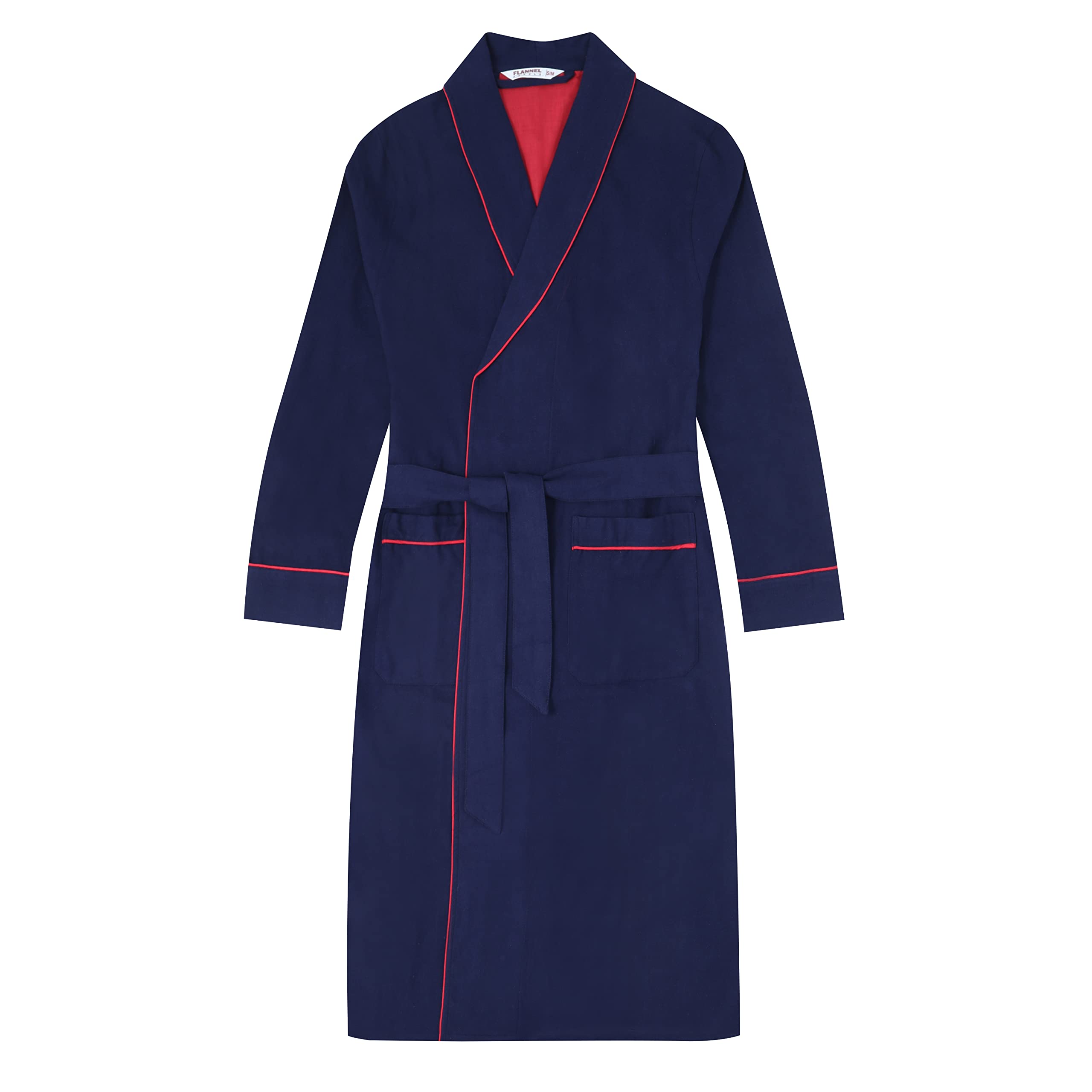 Men's 100% Cotton Flannel Robe - Soft & Warm Plush Bathrobe for Winter - Perfect for Lounging, Spa Days & Cozy Mornings at Home