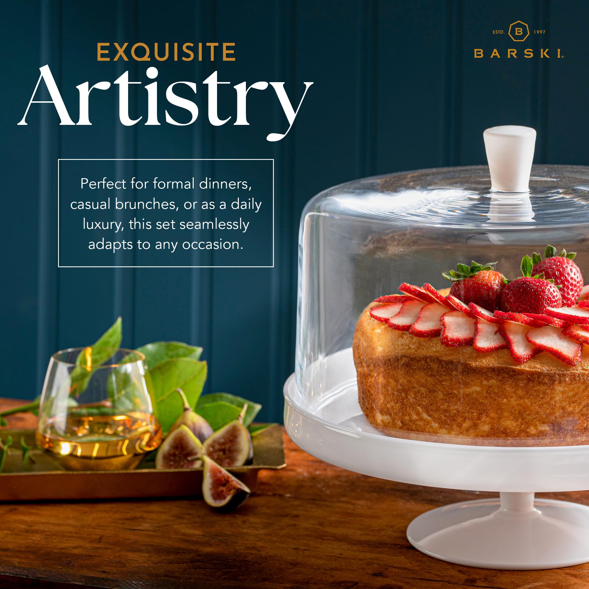 Premium European Glass Cake Stand Set - 12.4