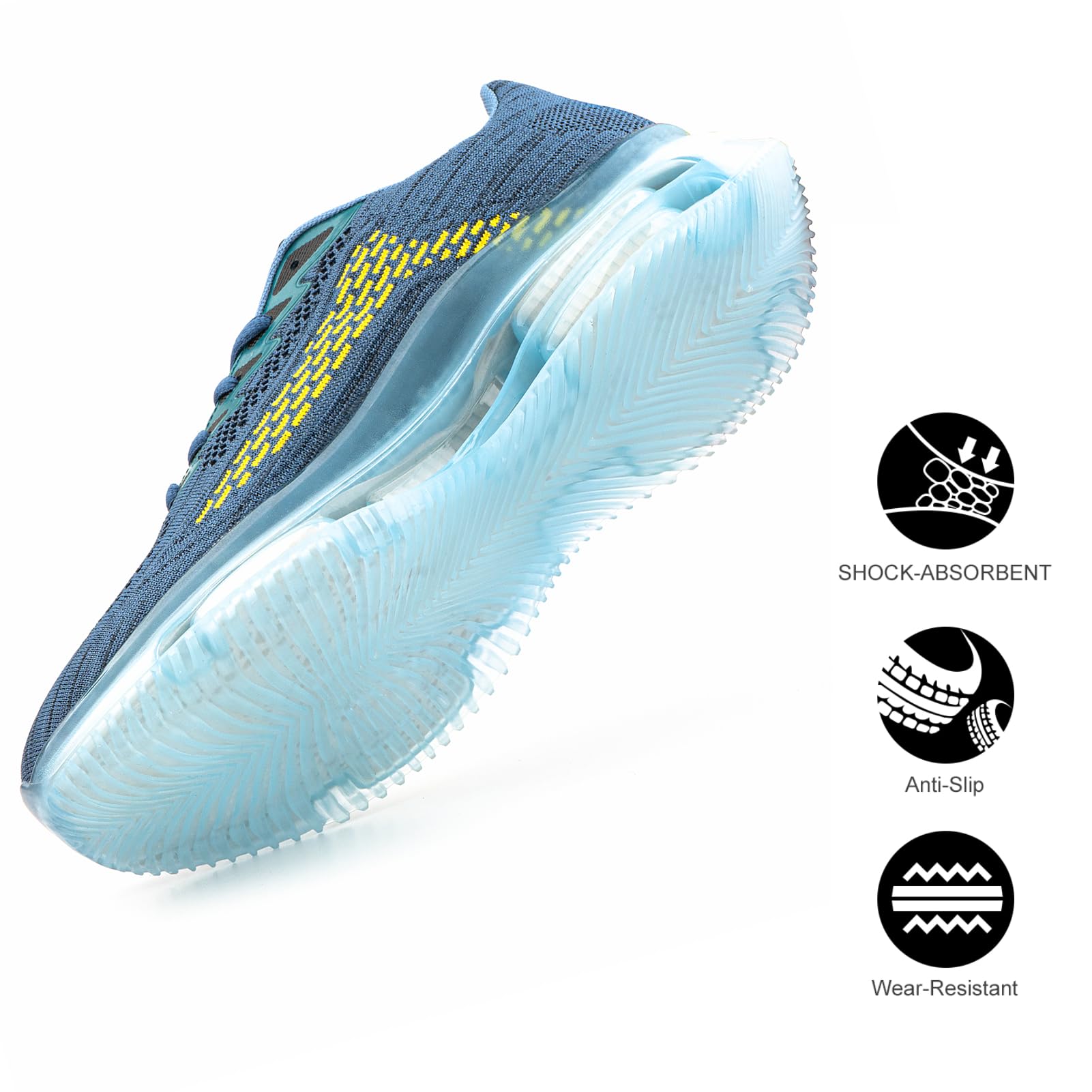 Hitmars Men's Running Shoes - Lightweight Breathable Gym & Tennis Sneakers for Fitness Training, Outdoor Sports - Black/Blue/Red - EU 39-48 - Perfect for Jogging, Workouts & Casual Wear
