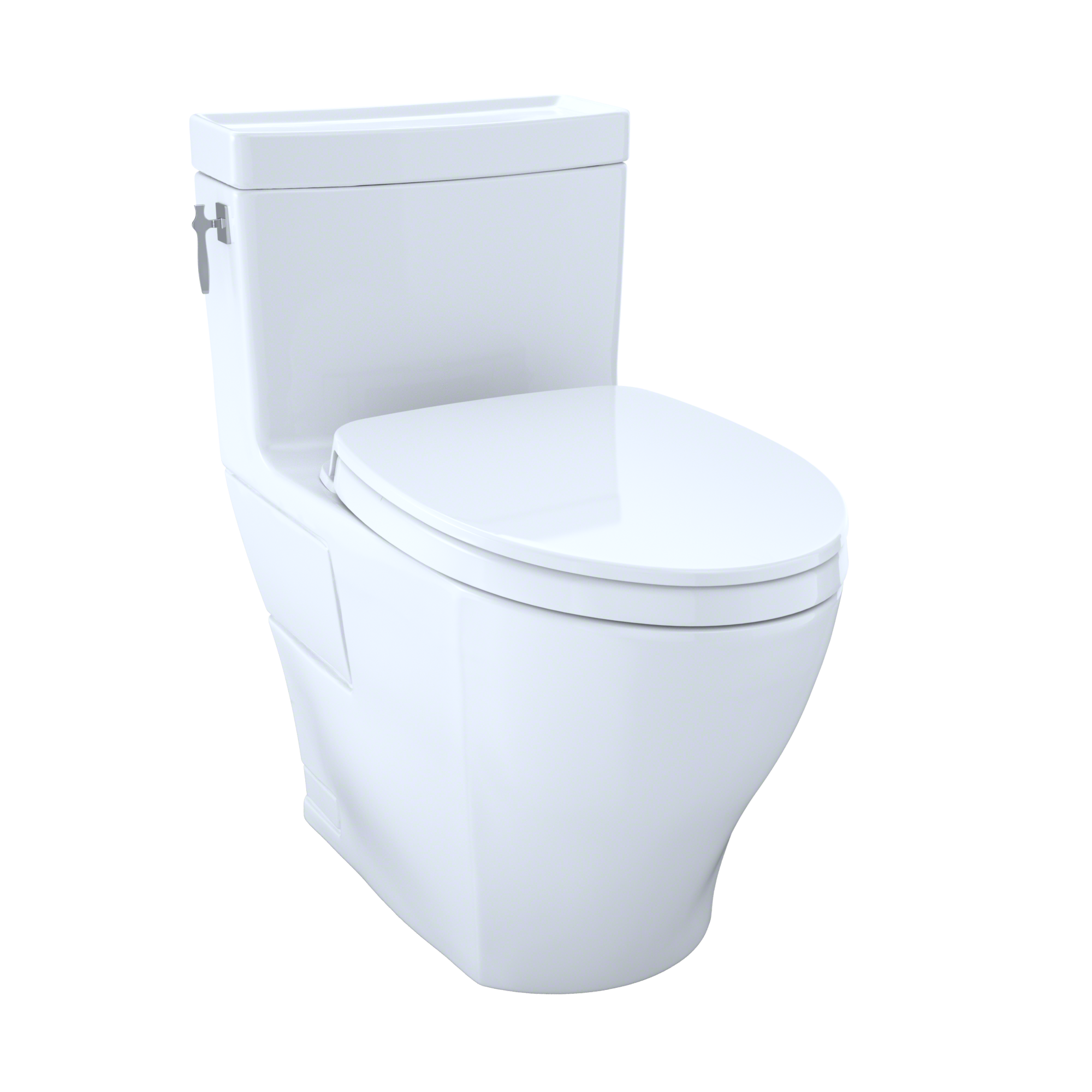 Aimes Elongated 1.28 GPF One-Piece Toilet with Soft-Close Seat in Cotton White - Water-Efficient Bathroom Upgrade for Modern Homes (Model MS626124CEFG#01) - Perfect for Small Bathrooms & Eco-Friendly Living Spaces