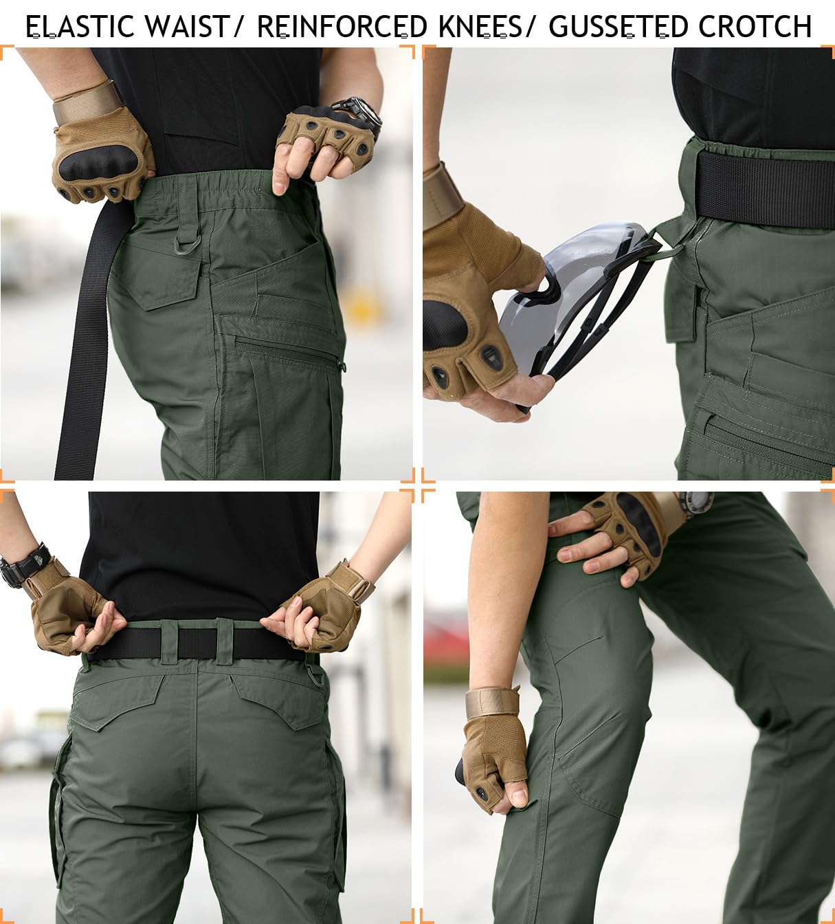 NAVEKULL Men's Tactical Hiking Pants - Ripstop Military Cargo Pants Lightweight Outdoor Work Trousers for Camping, Hiking & Adventure Activities