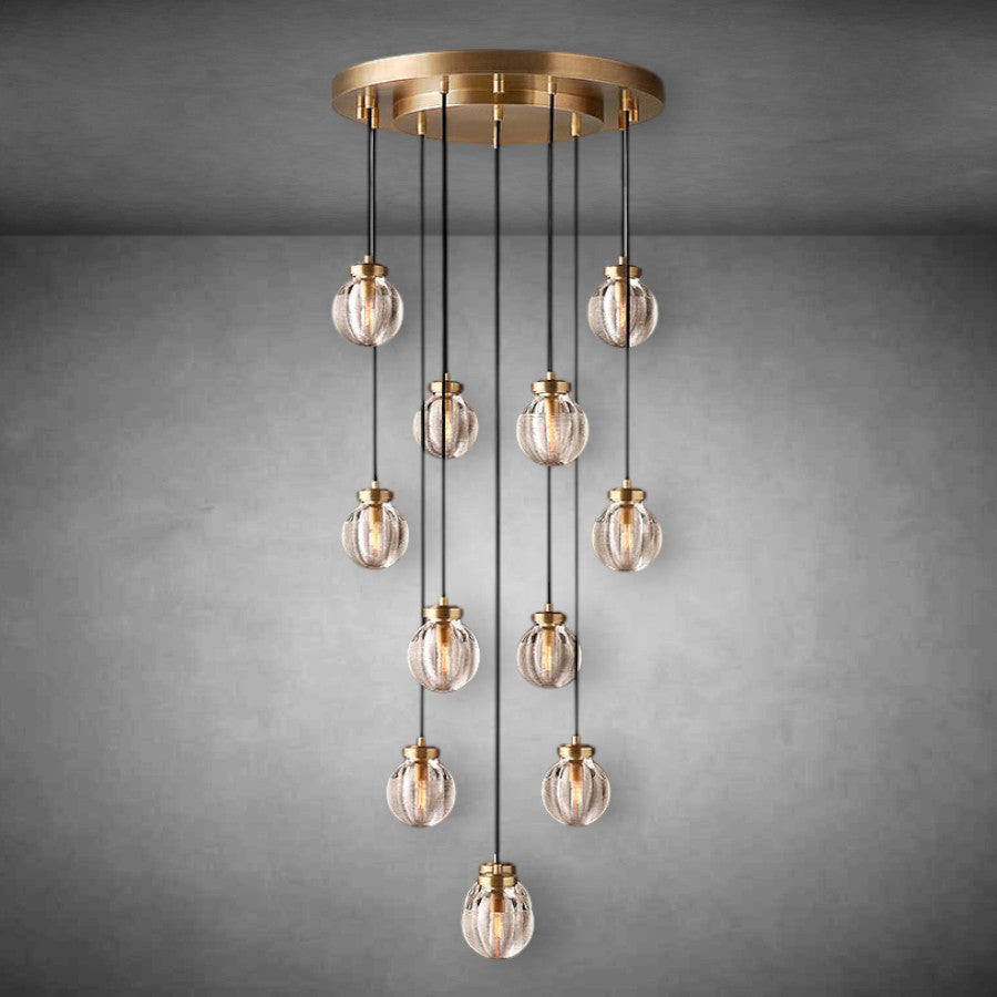 Elegant Modern Pearl Round Crystal Chandelier - Luxury Ceiling Light Fixture for Dining Room, Bedroom & Living Room Decor