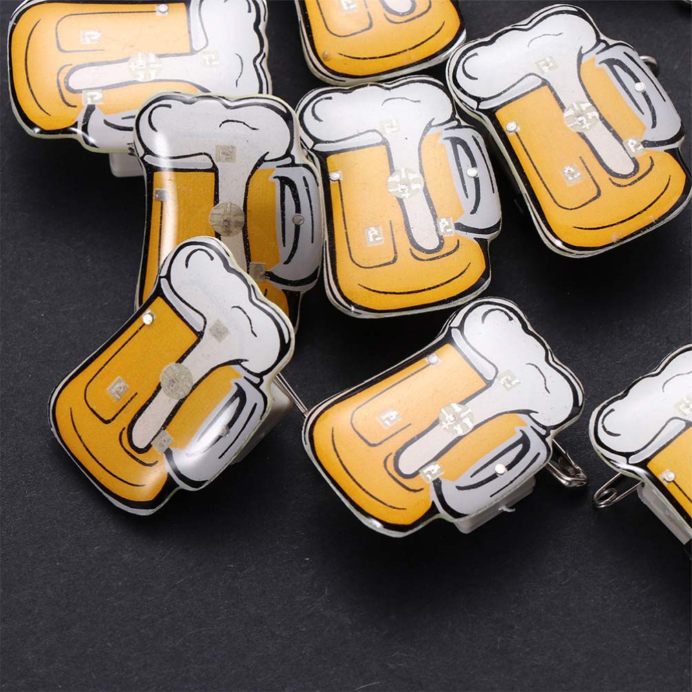 PRETYZOOM 50pcs Beer Enamel Pins - Beer Mug Lapel Pins, Drinker Brooches, Hat Pins & Tie Tacks - Luminous Badges for Shirts, Bags, Backpacks - Perfect for Beer Festivals, Parties & Gifts - Random Colors