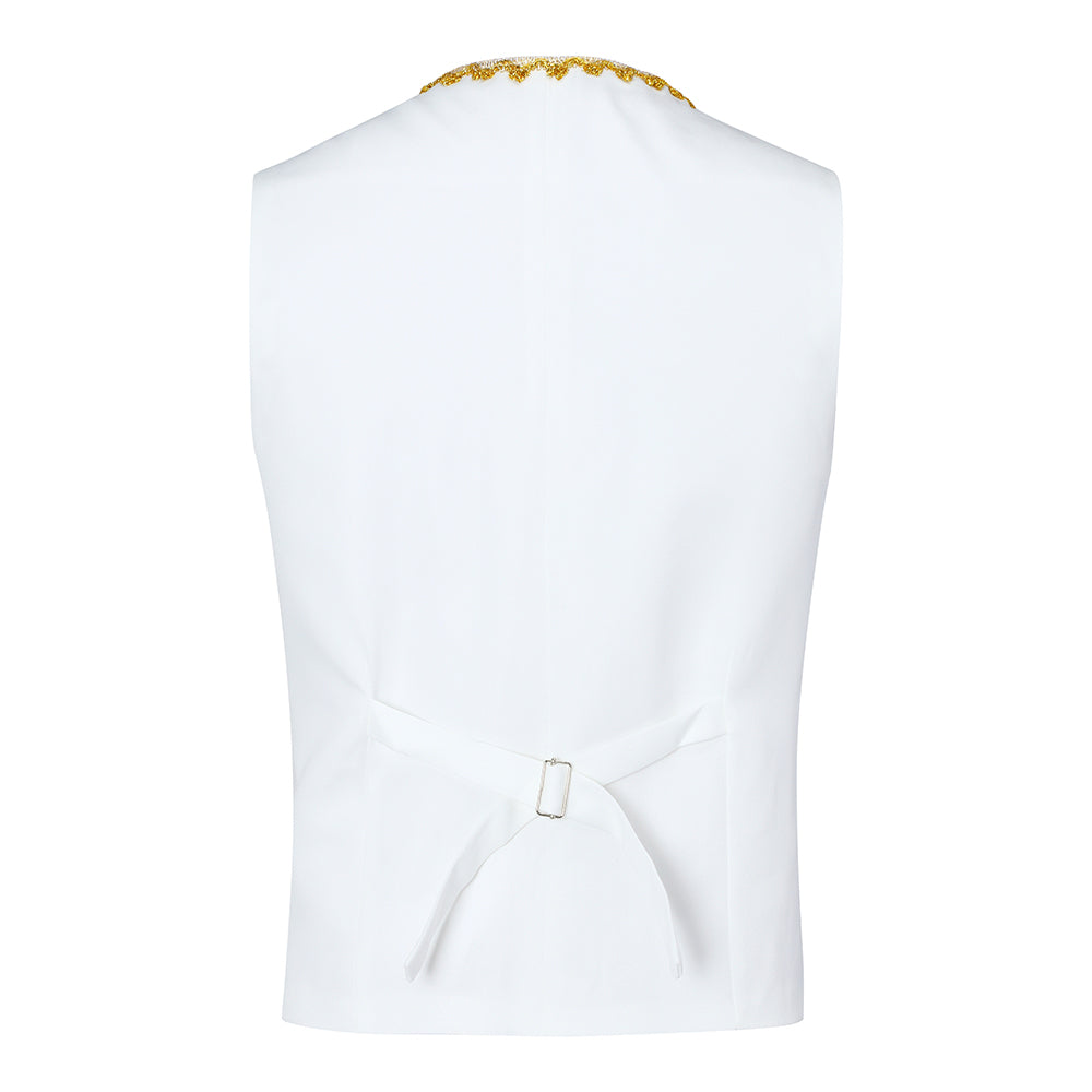 3 Piece Men's Royal Style Tuxedo Suit Set - Elegant White Wedding Suit for Groom, Prom, Formal Events & Special Occasions