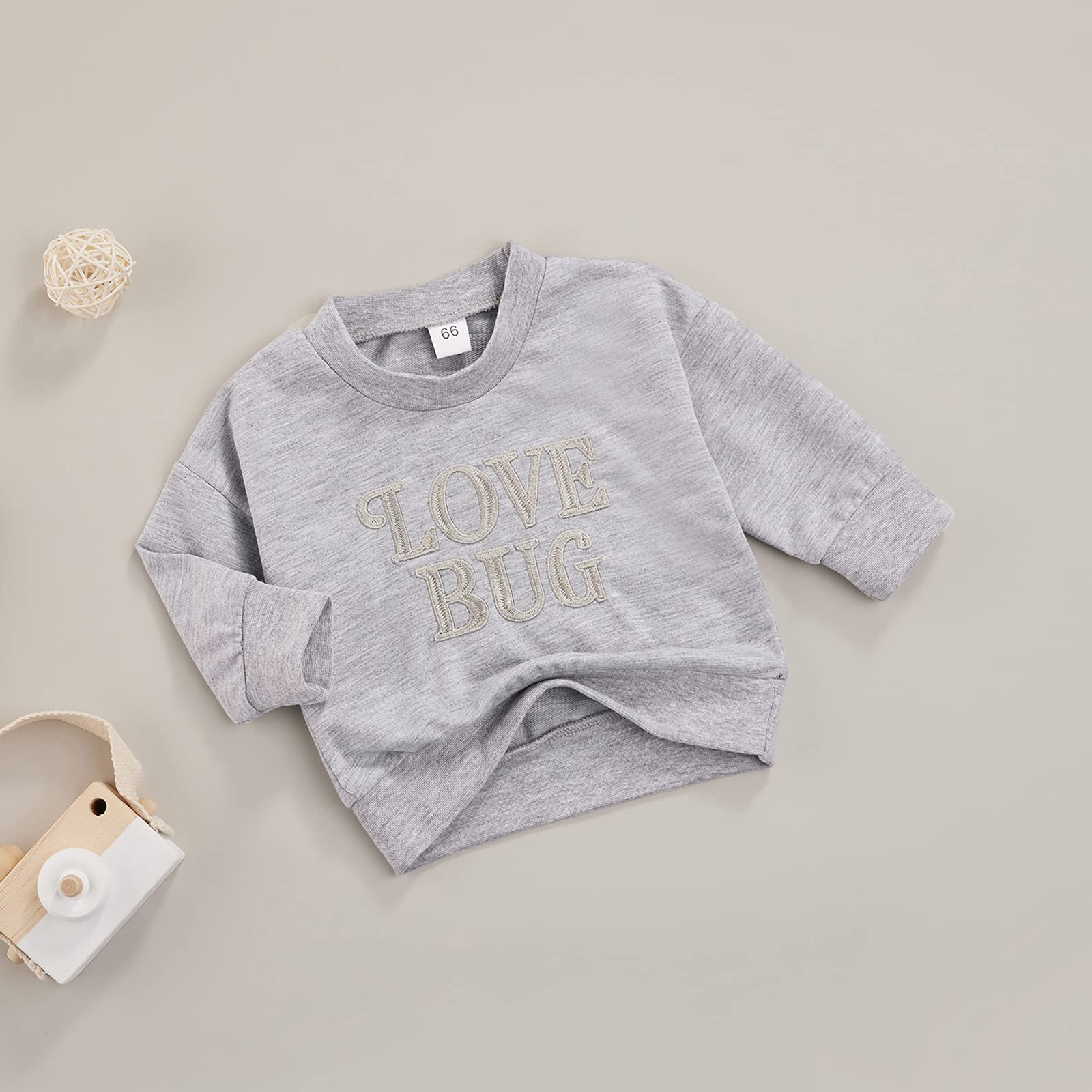 Douhoow Newborn Baby Boy Girl Letters Print Sweatshirt - Casual Long Sleeve Crewneck Pullover for Fall & Winter - Perfect for Family Photos, Playdates & Holiday Outfits