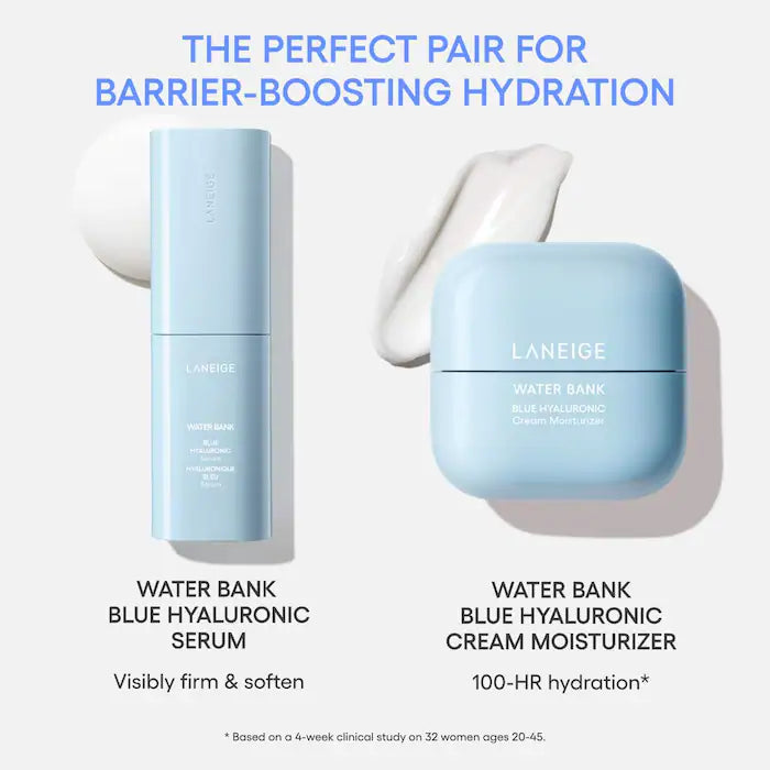 LANEIGE Water Bank Blue Hyaluronic Acid Hydrating Facial Serum - Deep Moisturizing for Dry Skin, Anti-Aging & Skin Barrier Repair - Perfect for Daily Skincare Routine & Nighttime Hydration